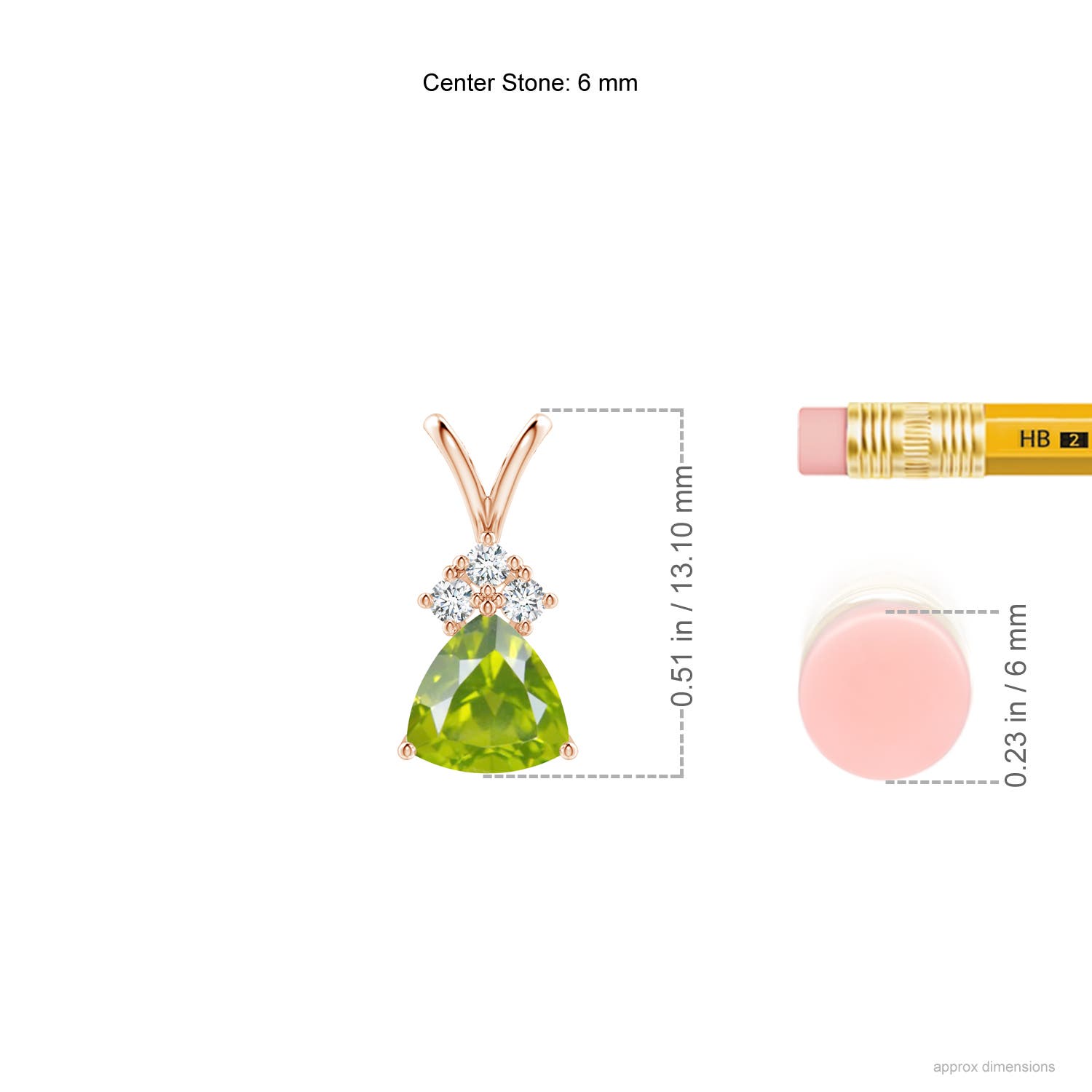 AA - Peridot / 0.76 CT / 14 KT Rose Gold