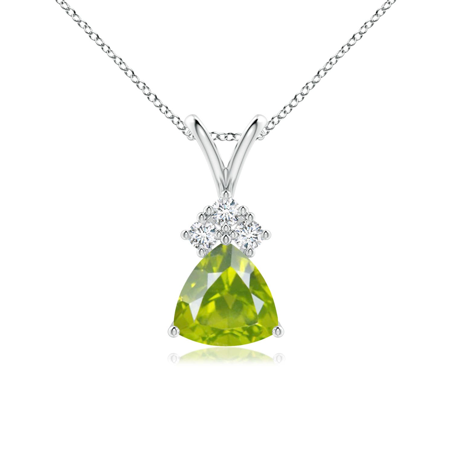 AA - Peridot / 0.76 CT / 14 KT White Gold