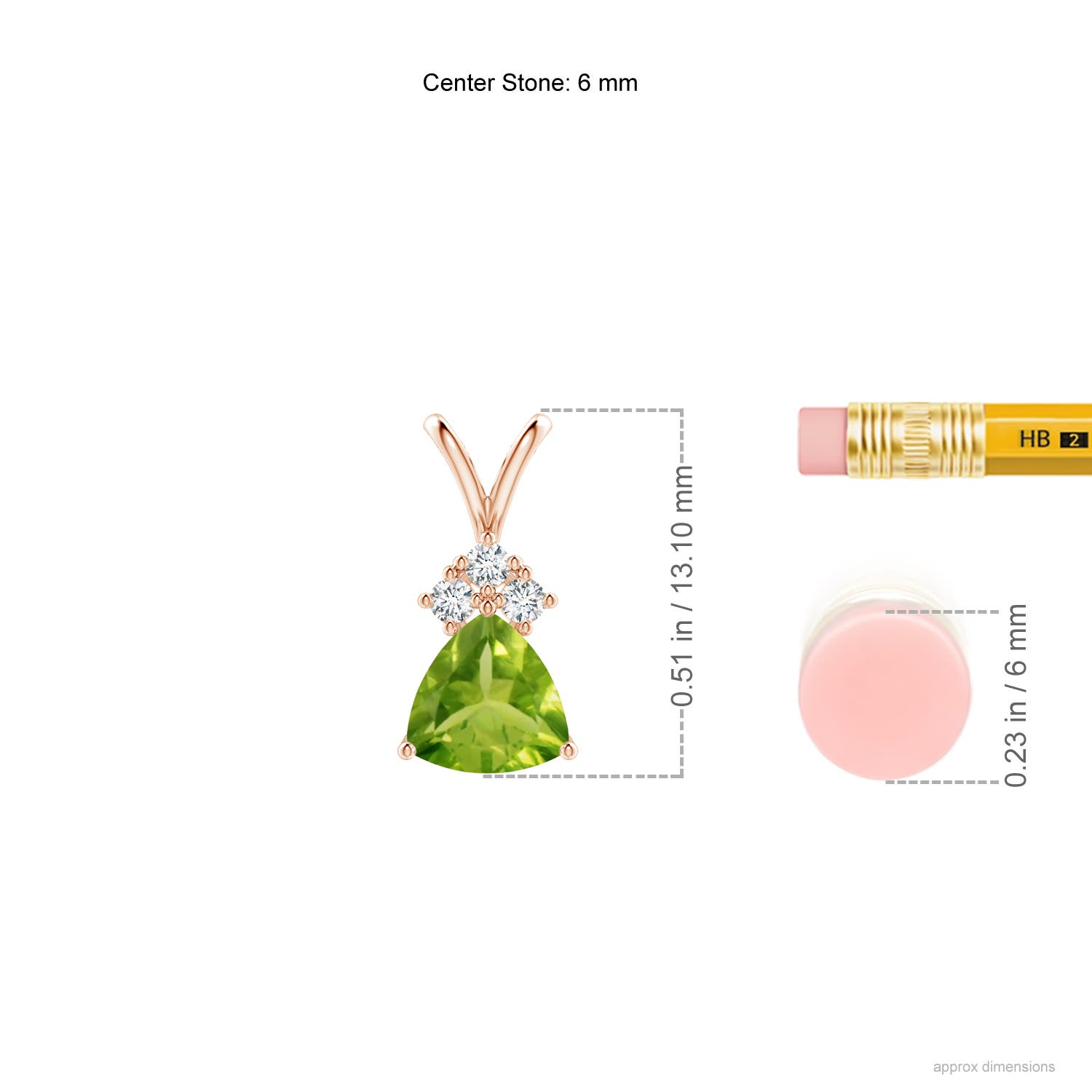 AAA - Peridot / 0.76 CT / 14 KT Rose Gold