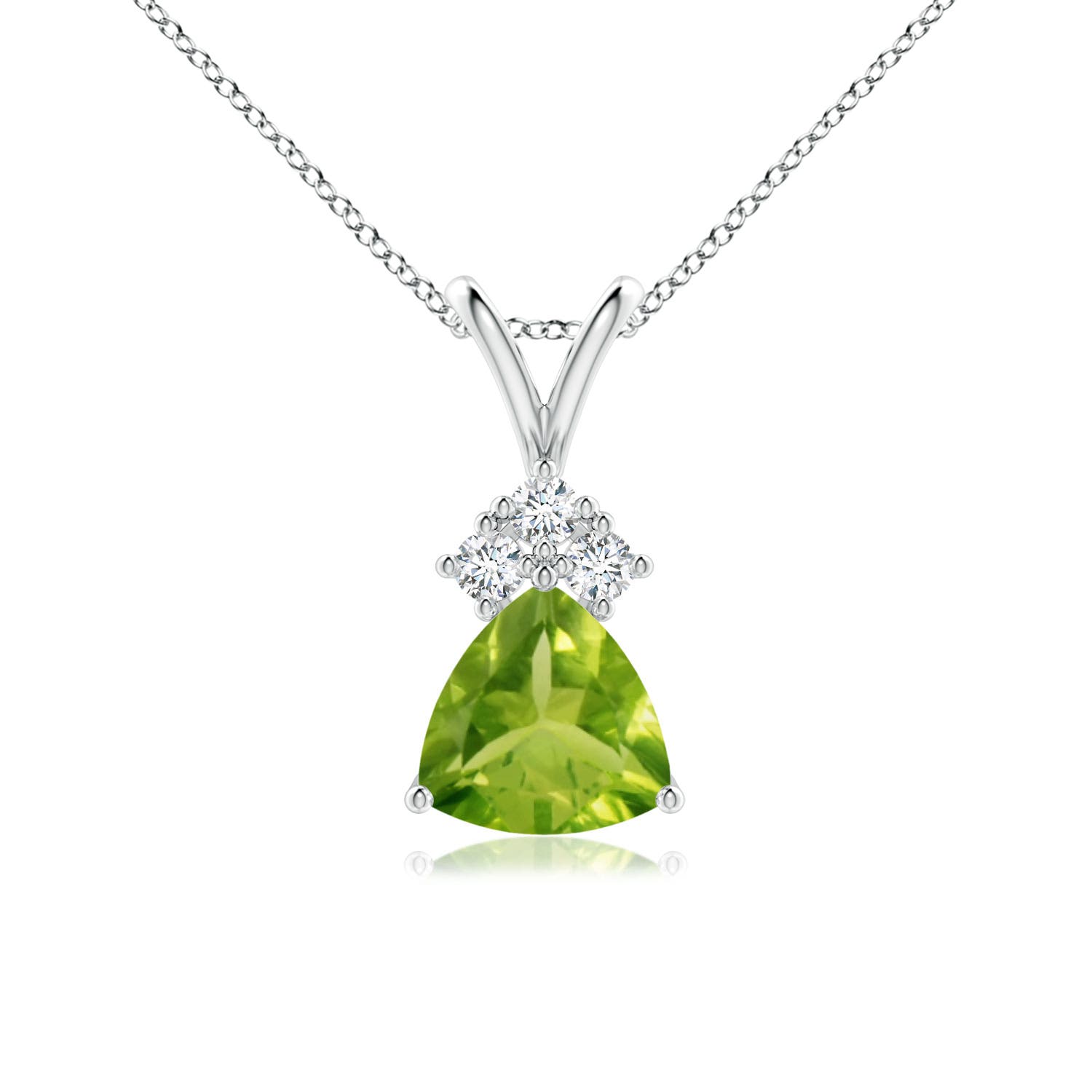 AAA - Peridot / 0.76 CT / 14 KT White Gold