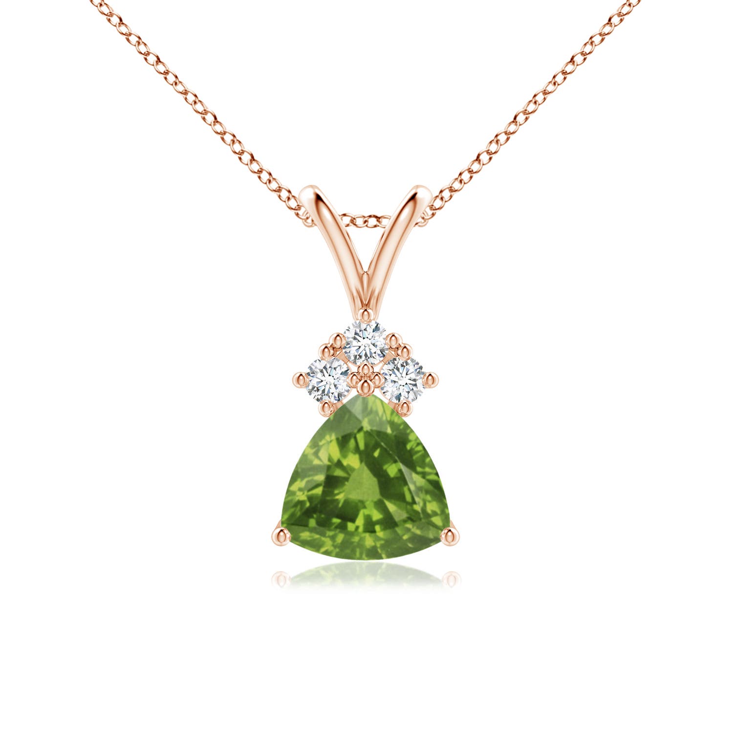 AAAA - Peridot / 0.76 CT / 14 KT Rose Gold