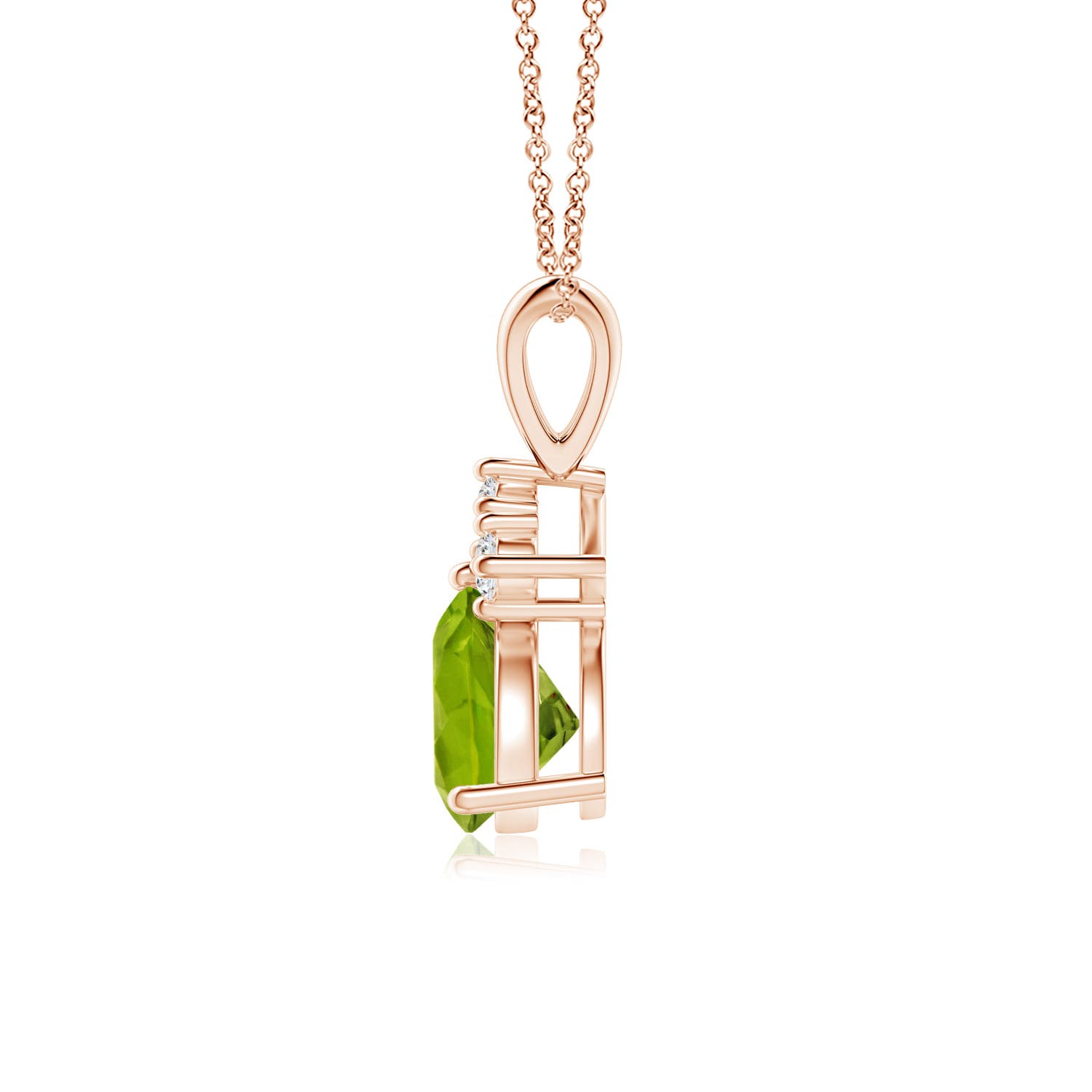 AAAA - Peridot / 0.76 CT / 14 KT Rose Gold