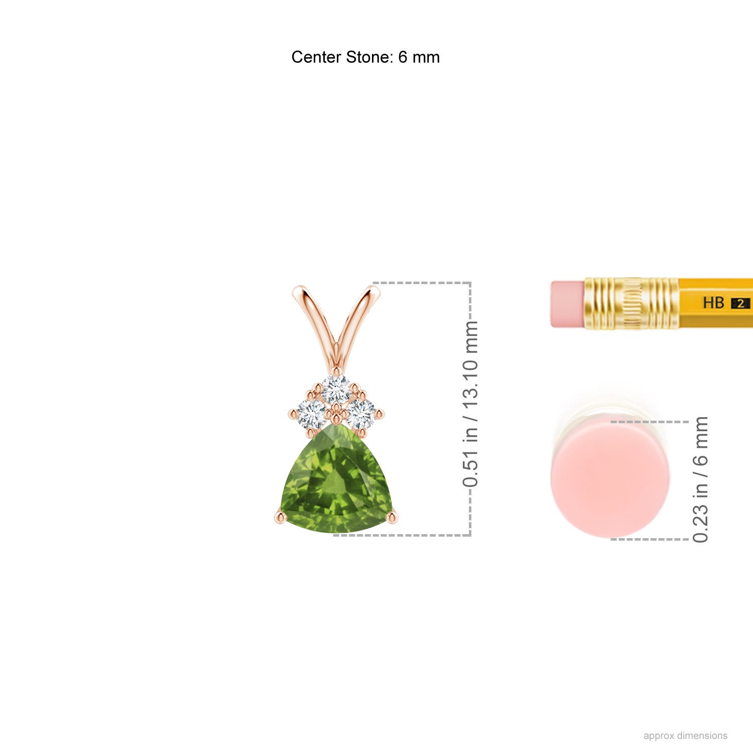 AAAA - Peridot / 0.76 CT / 14 KT Rose Gold