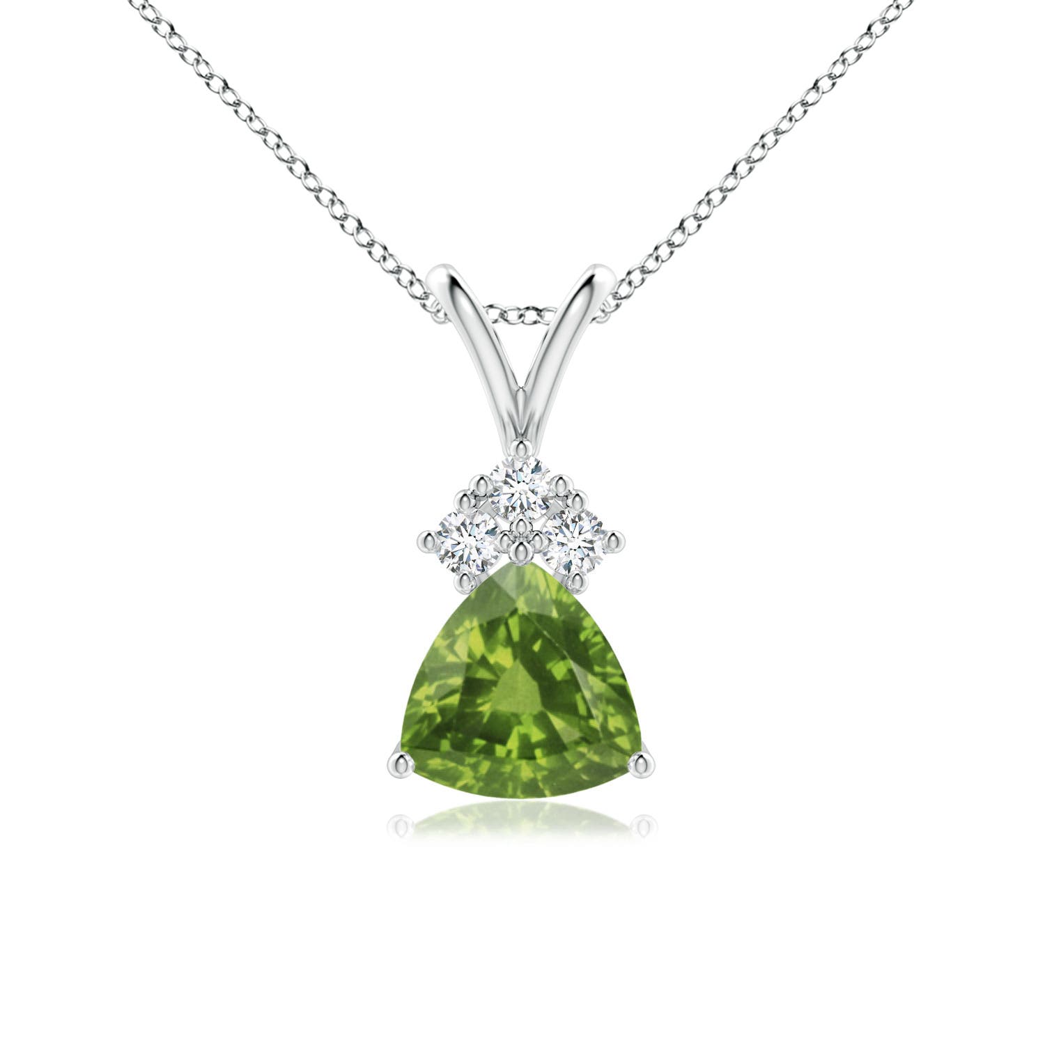 AAAA - Peridot / 0.76 CT / 14 KT White Gold