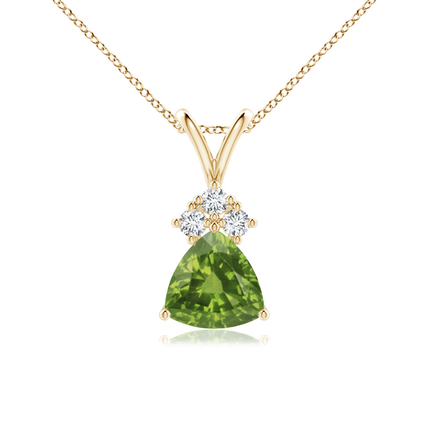 AAAA - Peridot / 0.76 CT / 14 KT Yellow Gold