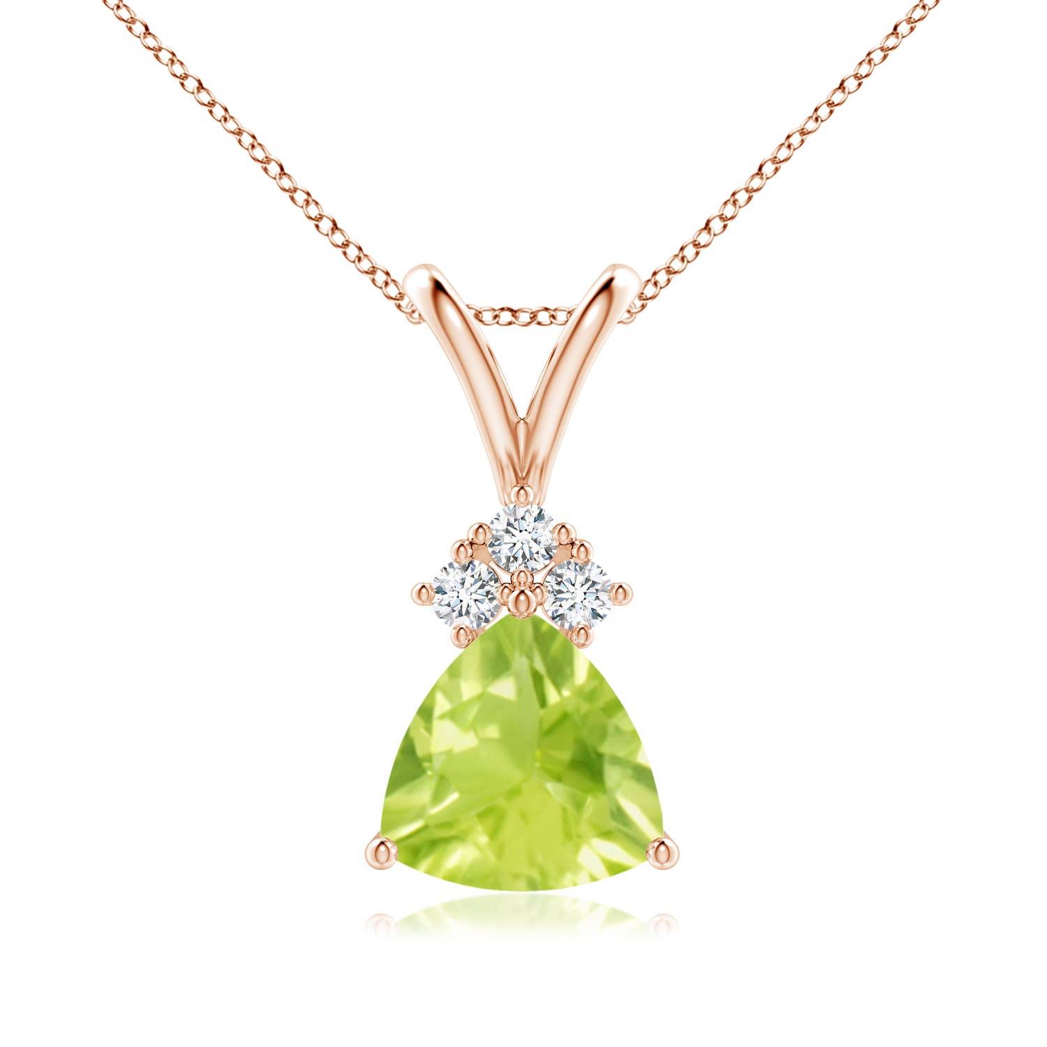 A - Peridot / 1.28 CT / 14 KT Rose Gold