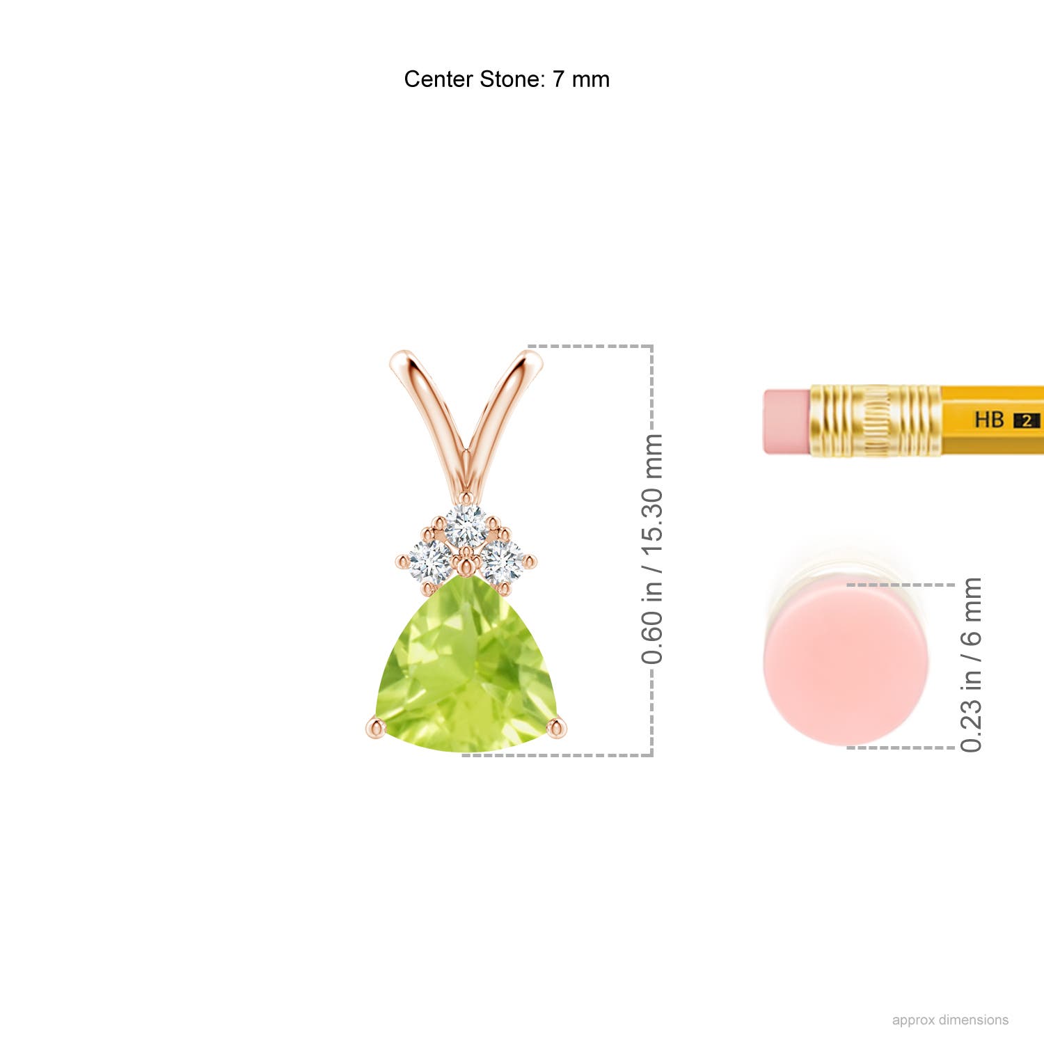 A - Peridot / 1.28 CT / 14 KT Rose Gold