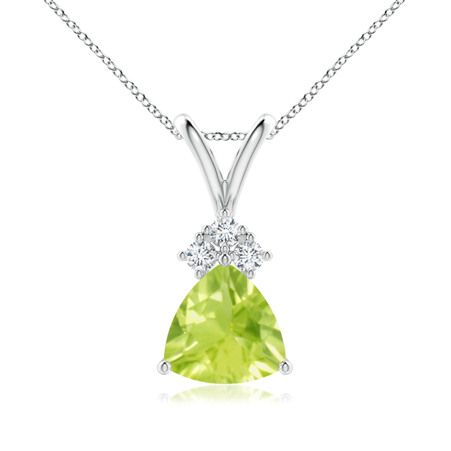 A - Peridot / 1.28 CT / 14 KT White Gold