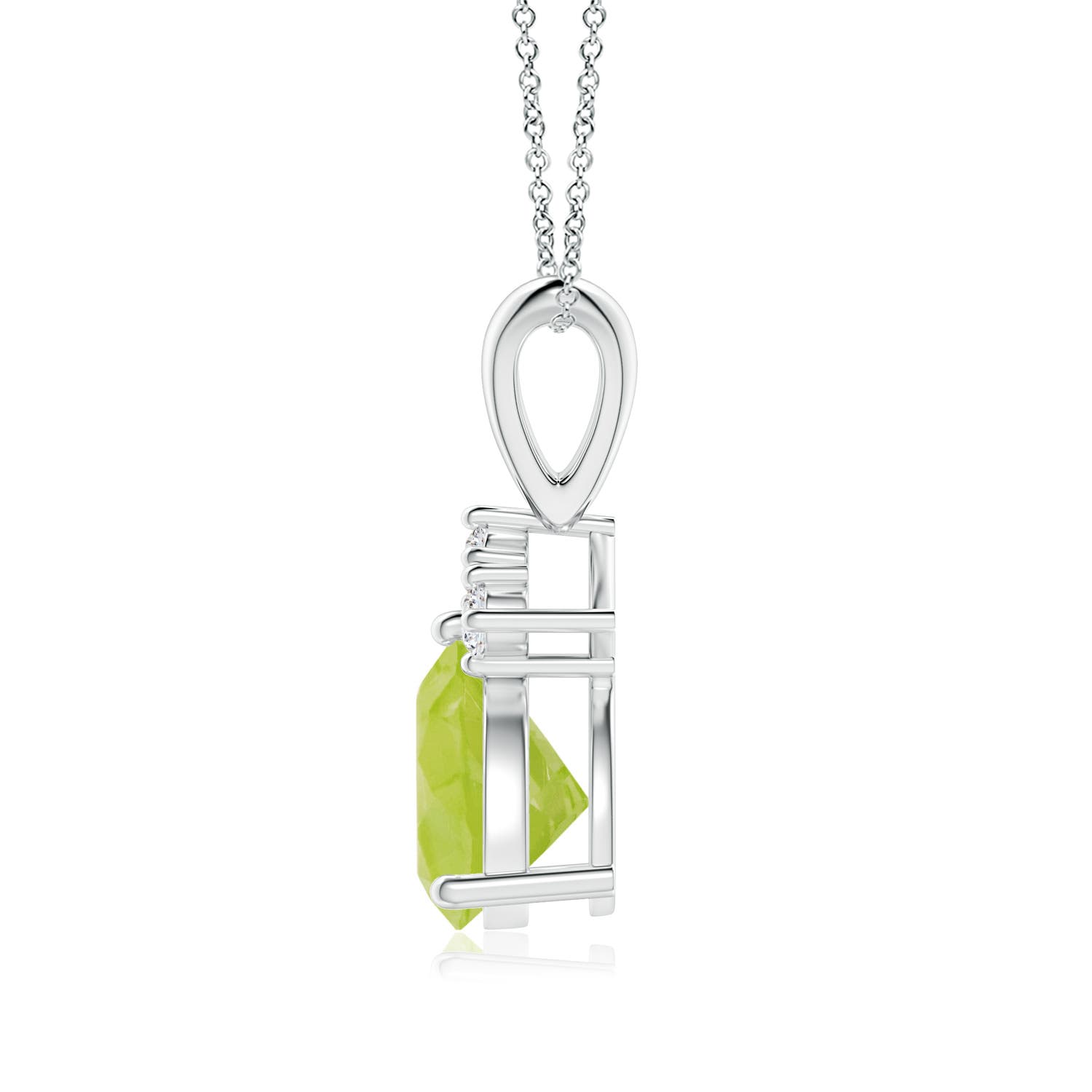 A - Peridot / 1.28 CT / 14 KT White Gold