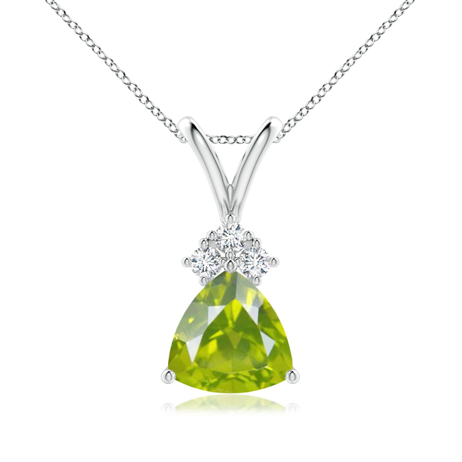 AA - Peridot / 1.28 CT / 14 KT White Gold