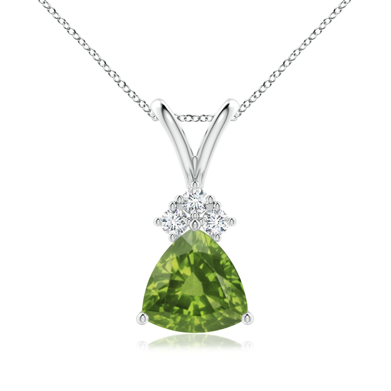 AAAA - Peridot / 1.28 CT / 14 KT White Gold