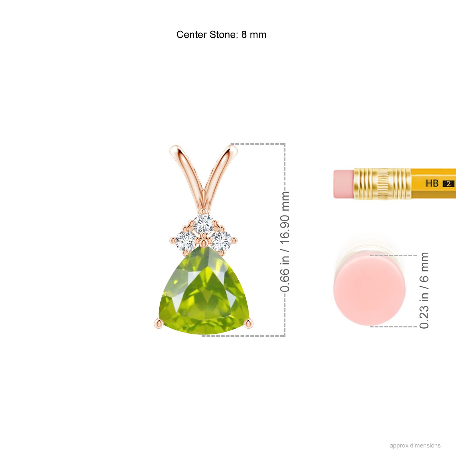 AA - Peridot / 1.99 CT / 14 KT Rose Gold