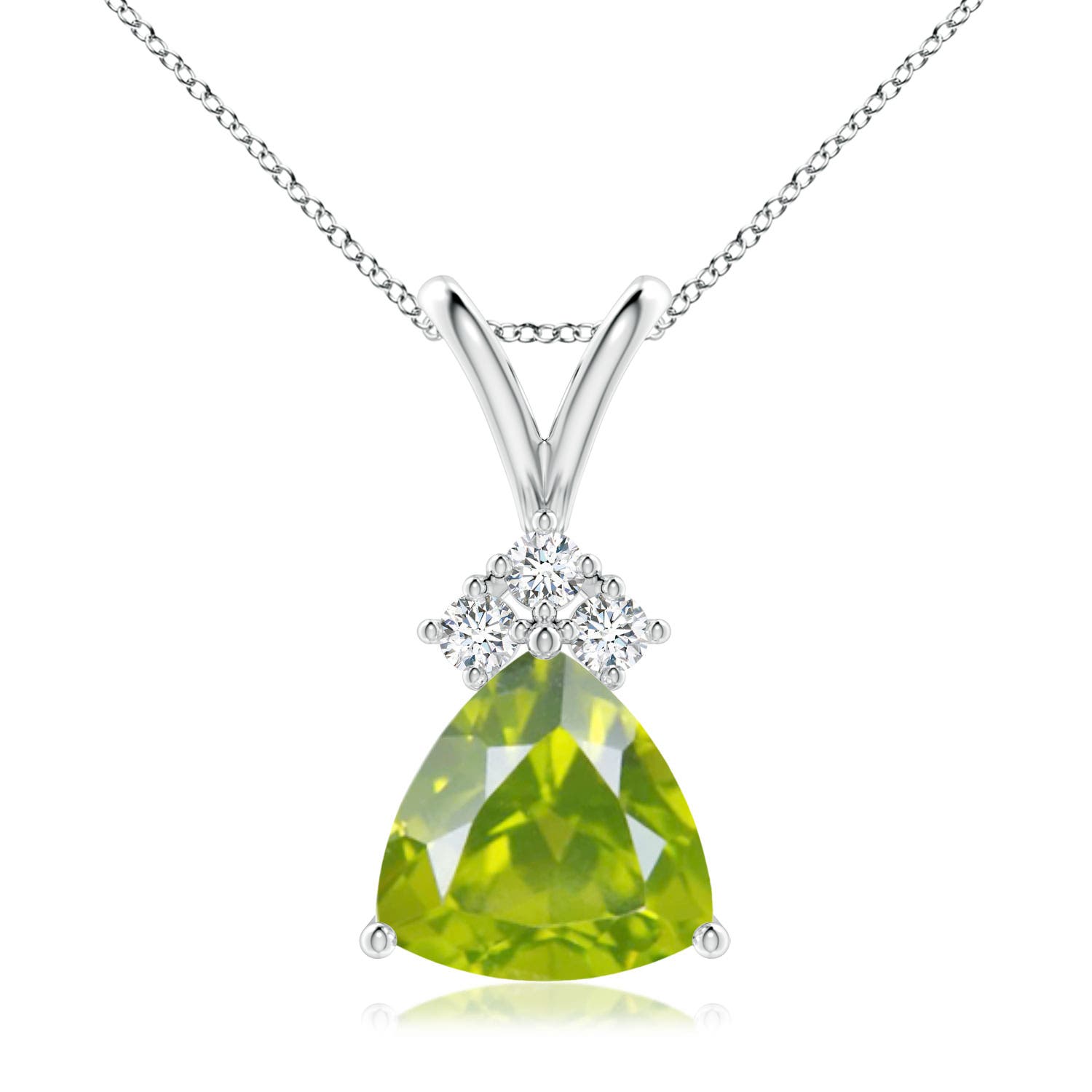 AA - Peridot / 1.99 CT / 14 KT White Gold