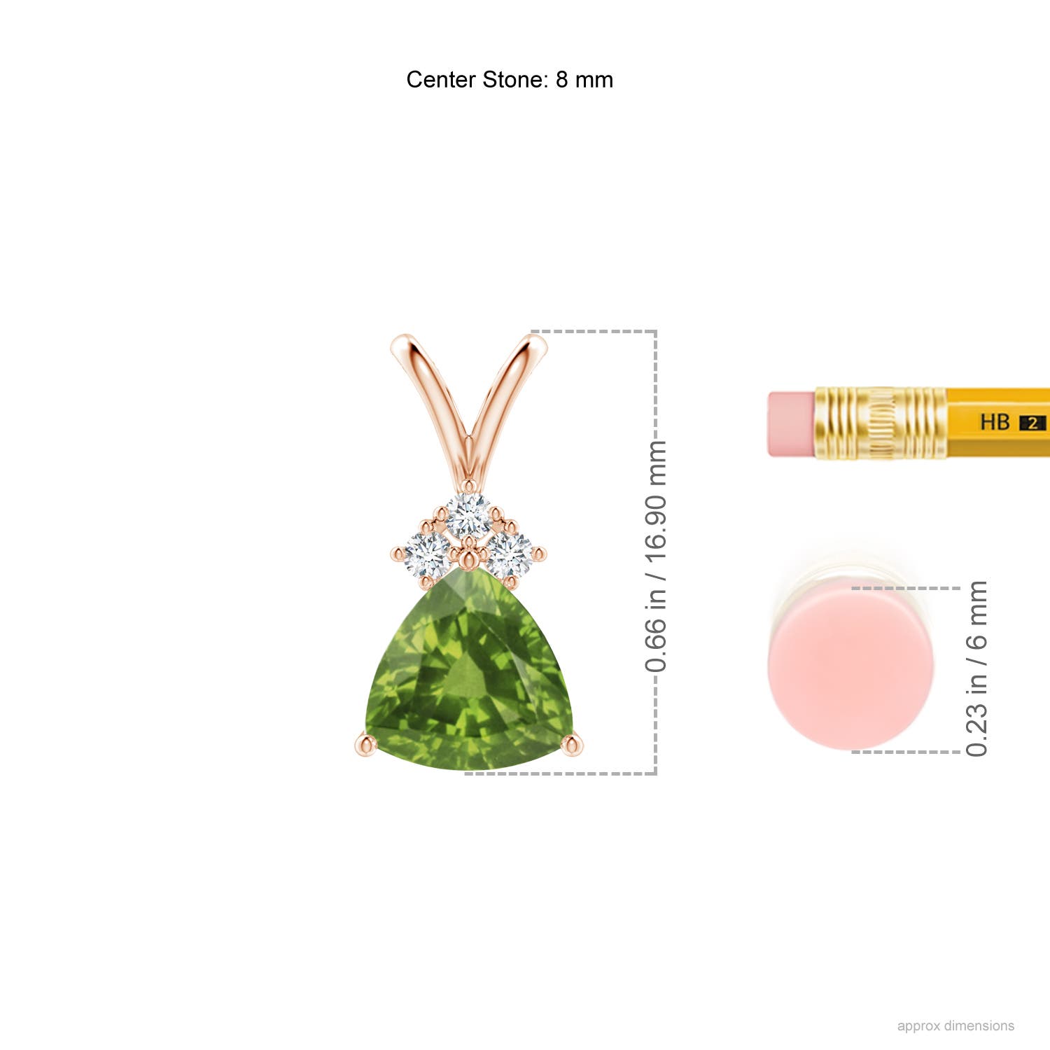 AAAA - Peridot / 1.99 CT / 14 KT Rose Gold