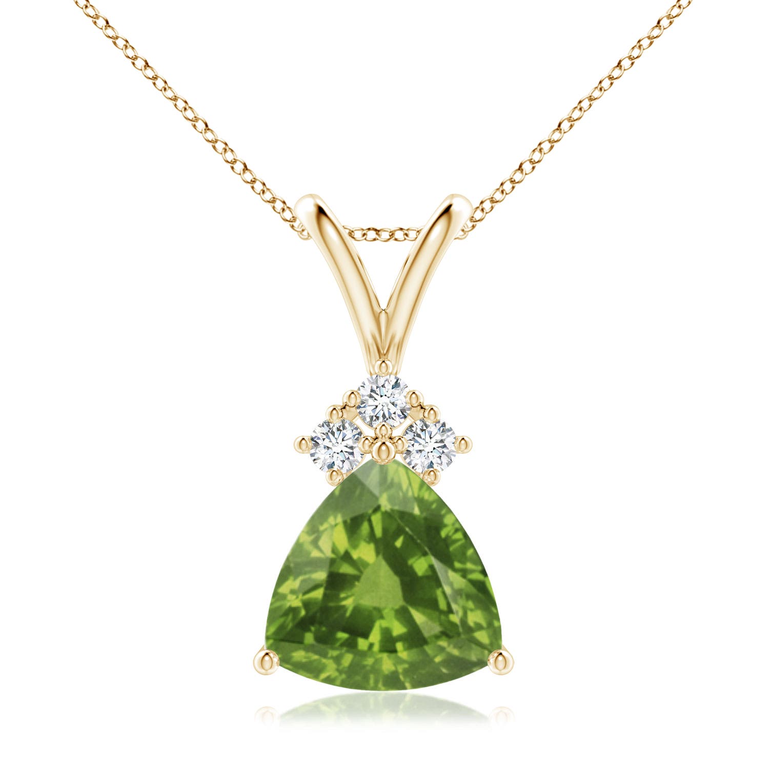 AAAA - Peridot / 1.99 CT / 14 KT Yellow Gold