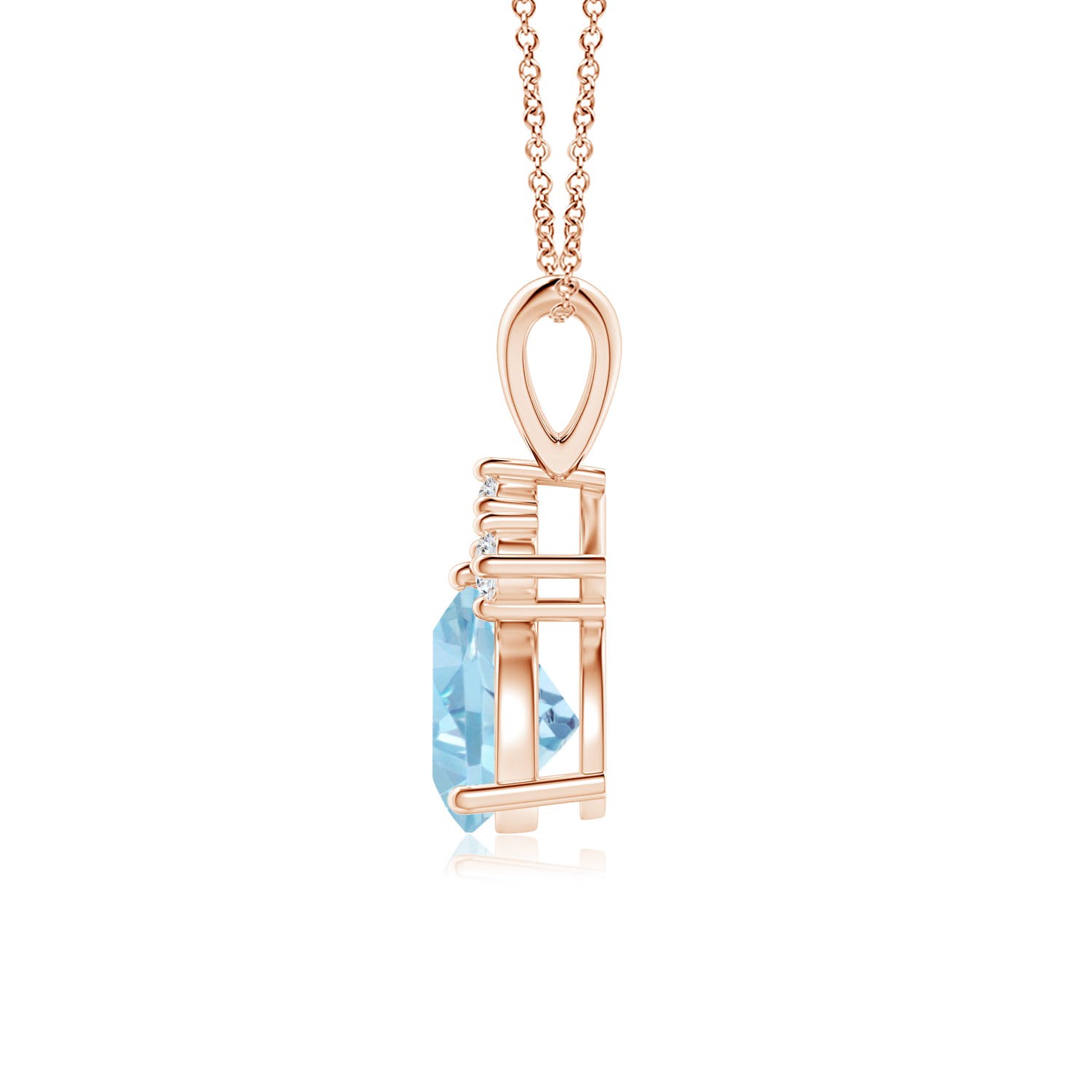 A - Swiss Blue Topaz / 0.96 CT / 14 KT Rose Gold