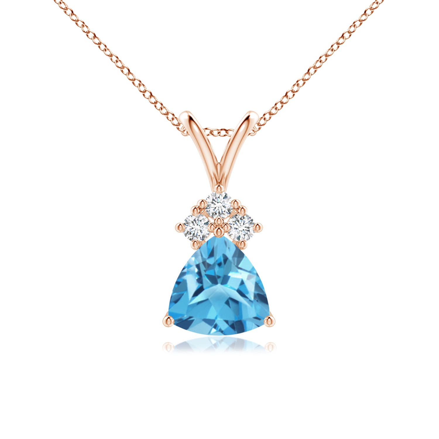 AA - Swiss Blue Topaz / 0.96 CT / 14 KT Rose Gold