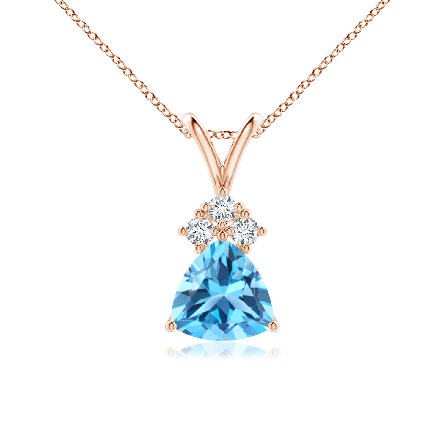 AAA - Swiss Blue Topaz / 0.96 CT / 14 KT Rose Gold