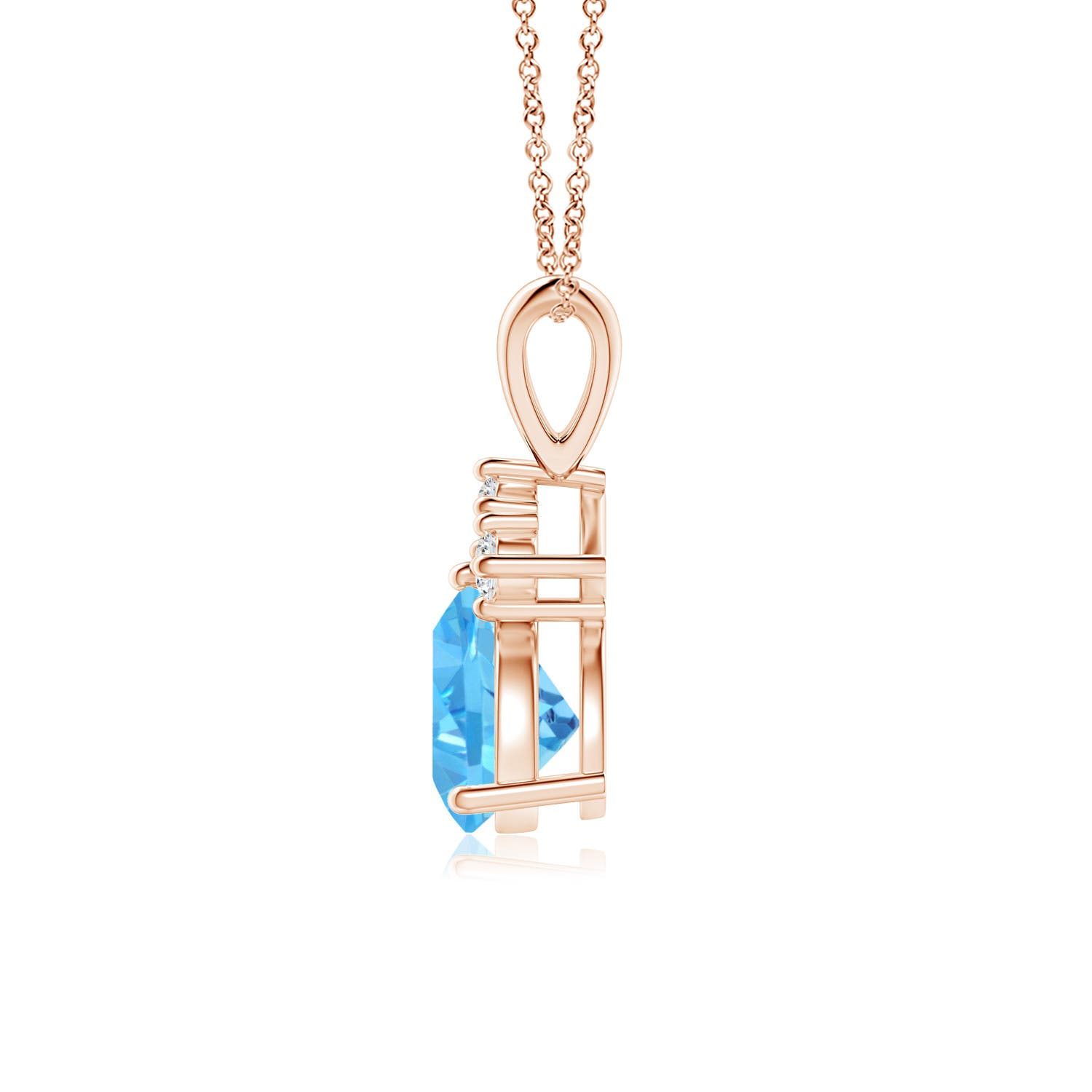 AAA - Swiss Blue Topaz / 0.96 CT / 14 KT Rose Gold