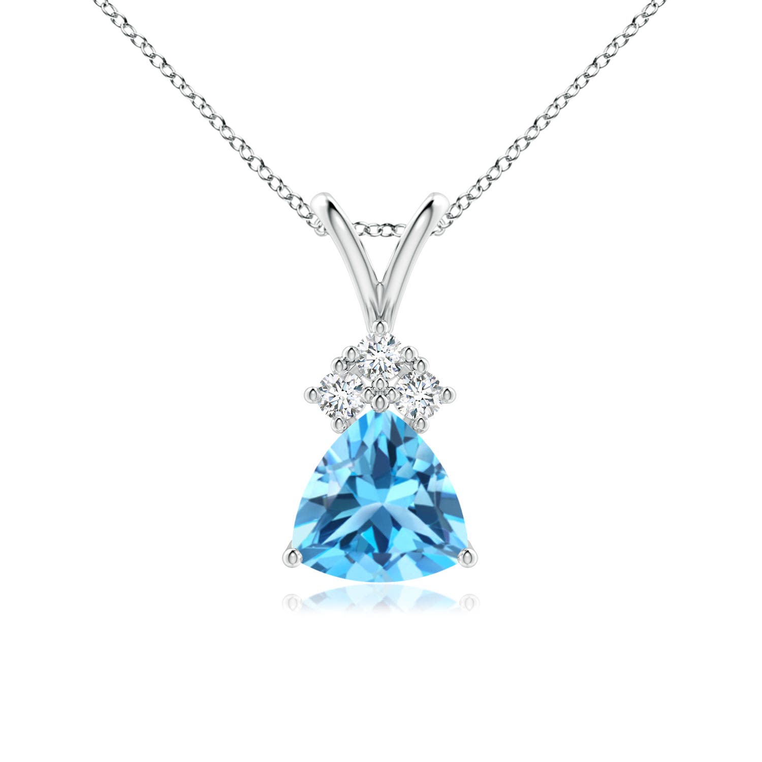 AAA - Swiss Blue Topaz / 0.96 CT / 14 KT White Gold