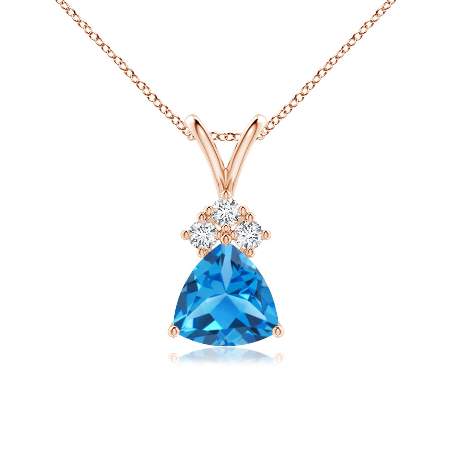 AAAA - Swiss Blue Topaz / 0.96 CT / 14 KT Rose Gold