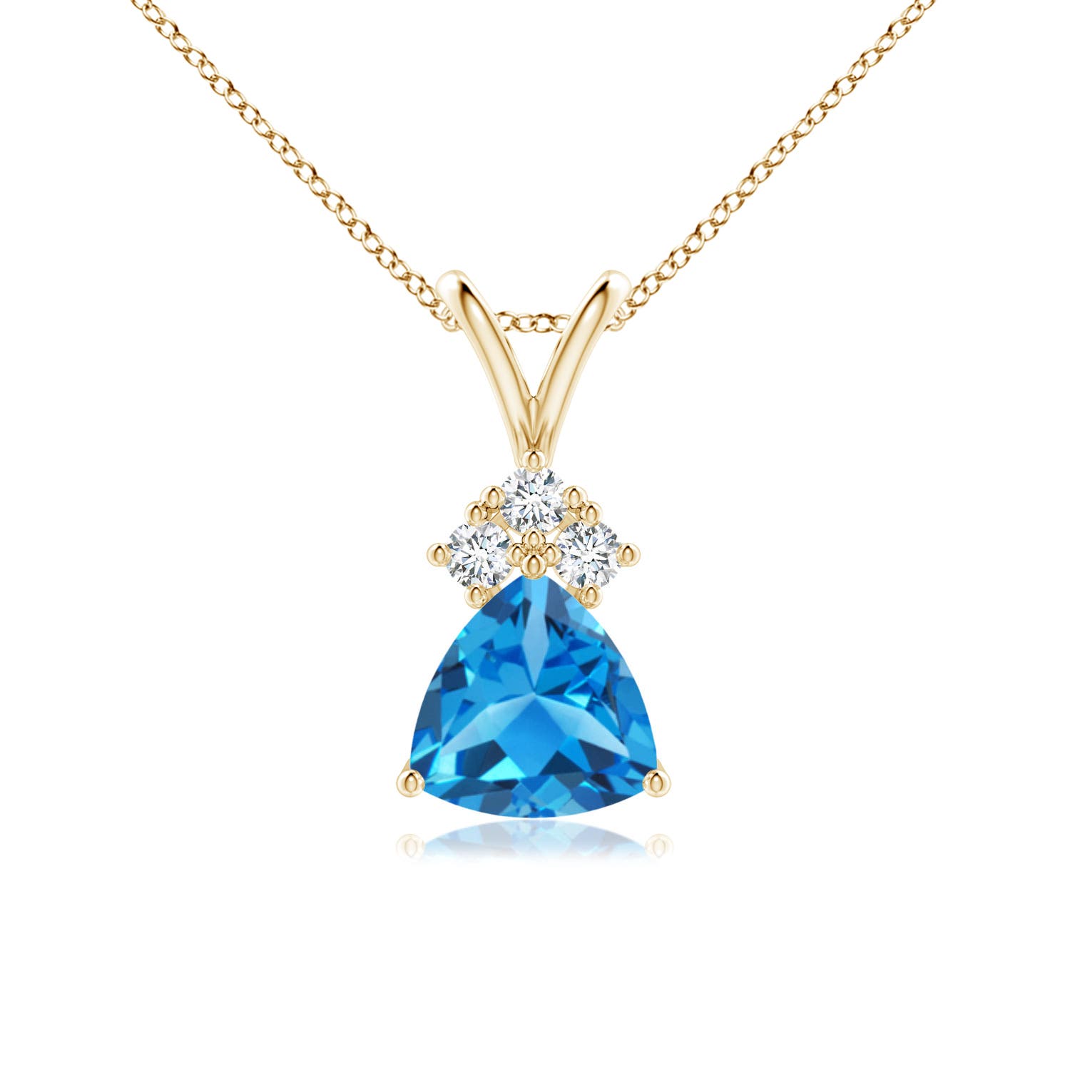 AAAA - Swiss Blue Topaz / 0.96 CT / 14 KT Yellow Gold