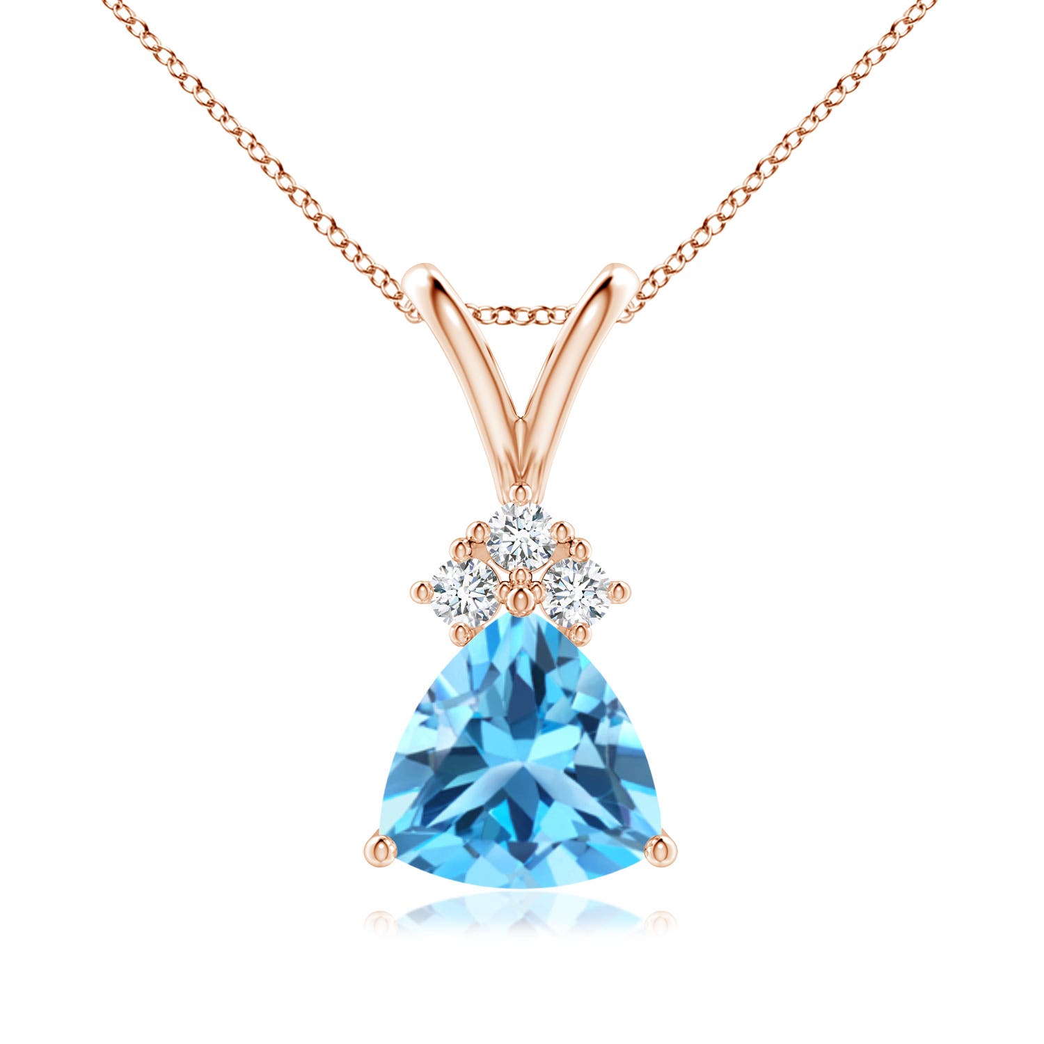 AAA - Swiss Blue Topaz / 1.38 CT / 14 KT Rose Gold