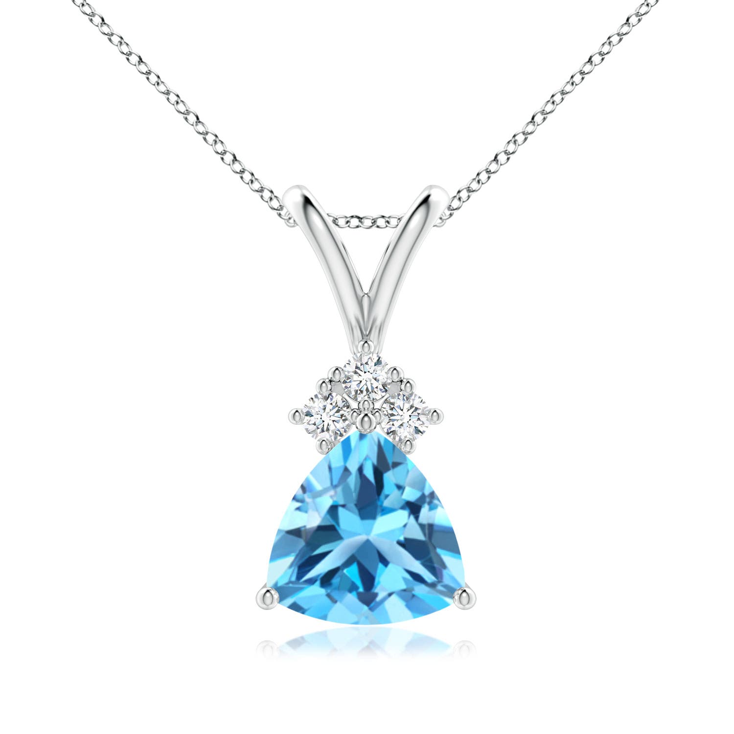 AAA - Swiss Blue Topaz / 1.38 CT / 14 KT White Gold