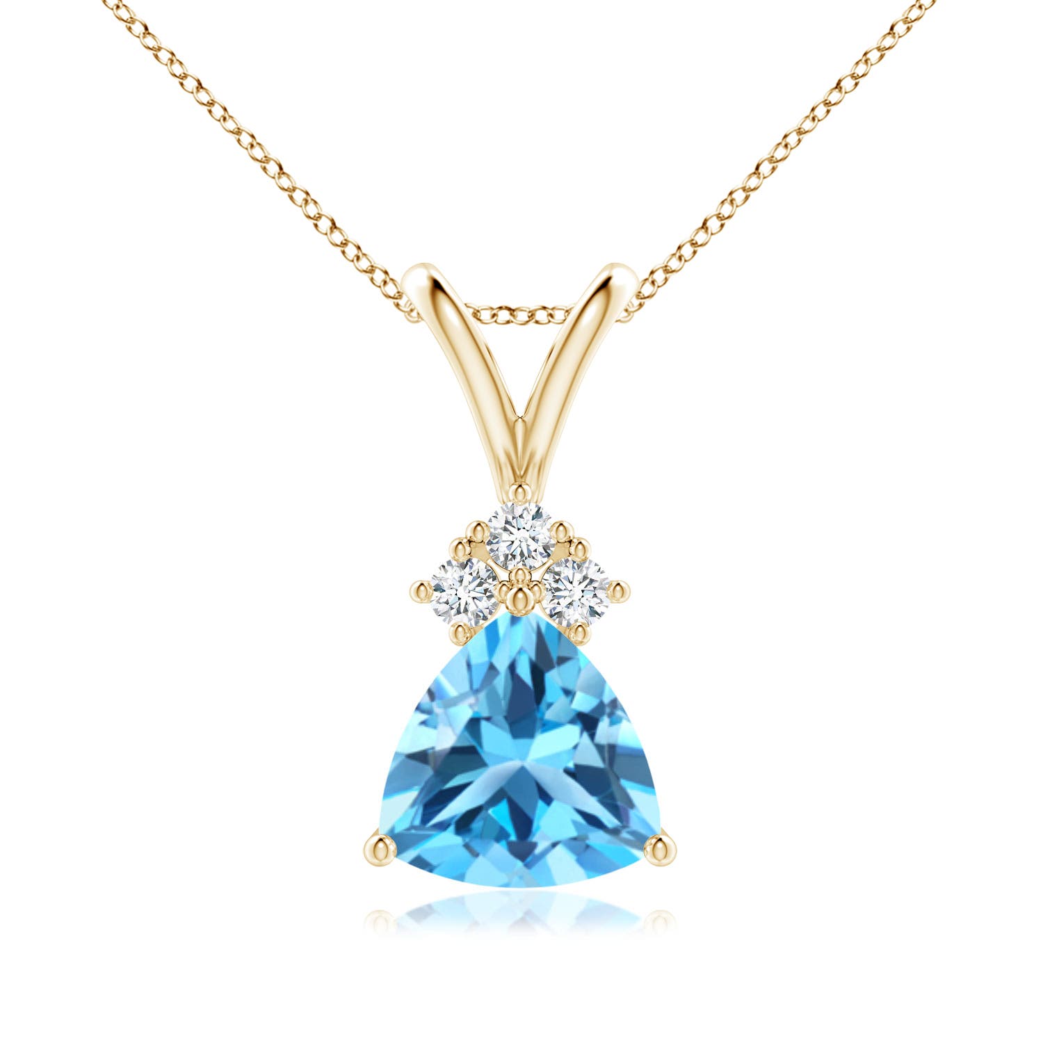 AAA - Swiss Blue Topaz / 1.38 CT / 14 KT Yellow Gold