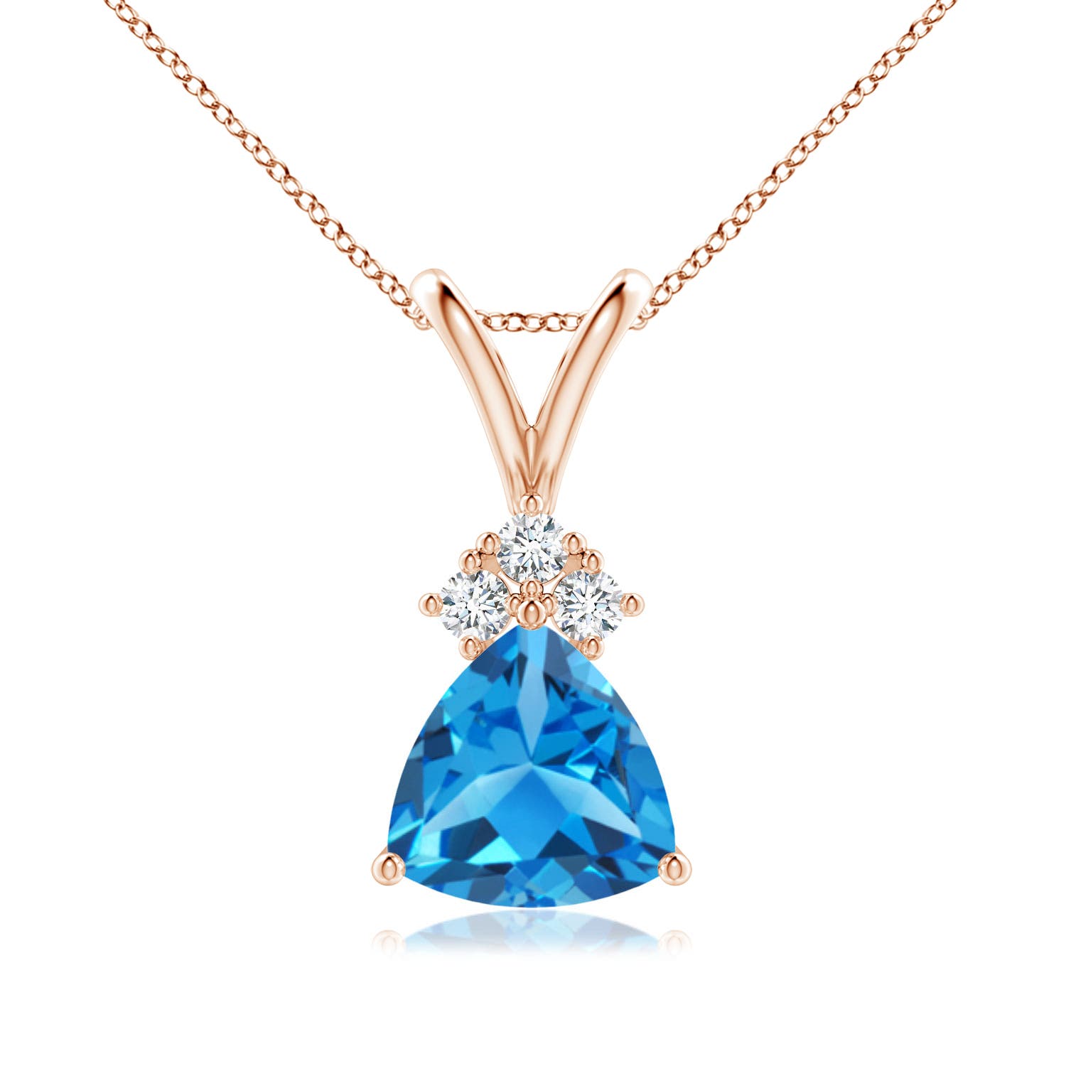 AAAA - Swiss Blue Topaz / 1.38 CT / 14 KT Rose Gold