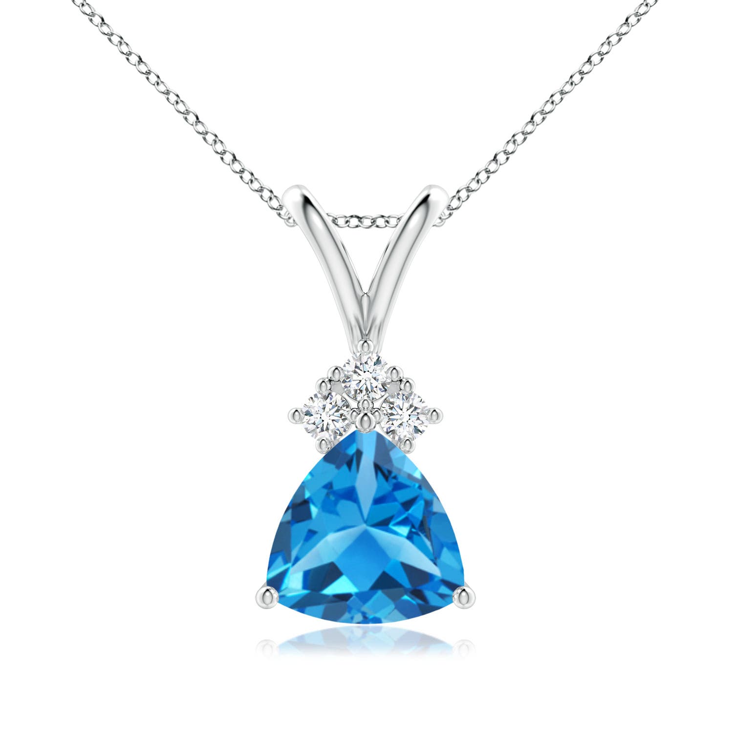 AAAA - Swiss Blue Topaz / 1.38 CT / 14 KT White Gold