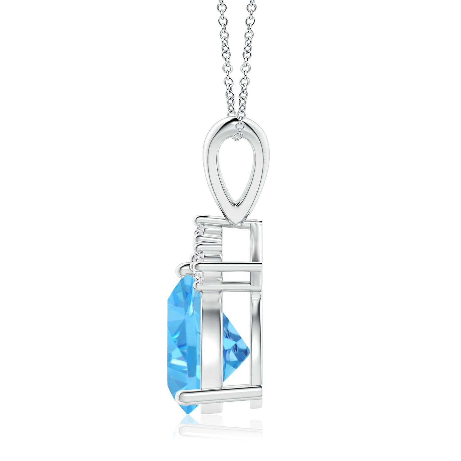 AAA - Swiss Blue Topaz / 2.29 CT / 14 KT White Gold