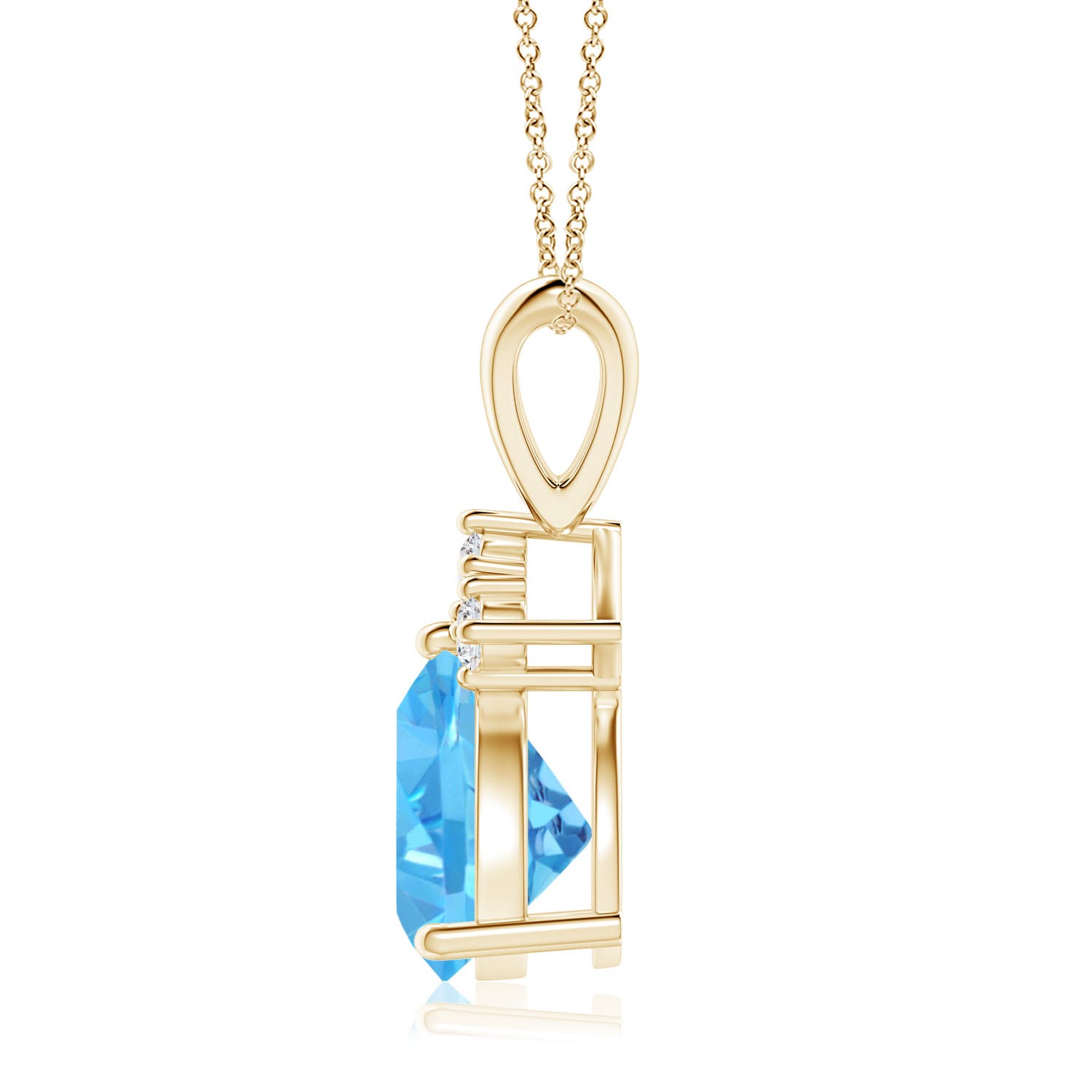 AAA - Swiss Blue Topaz / 2.29 CT / 14 KT Yellow Gold