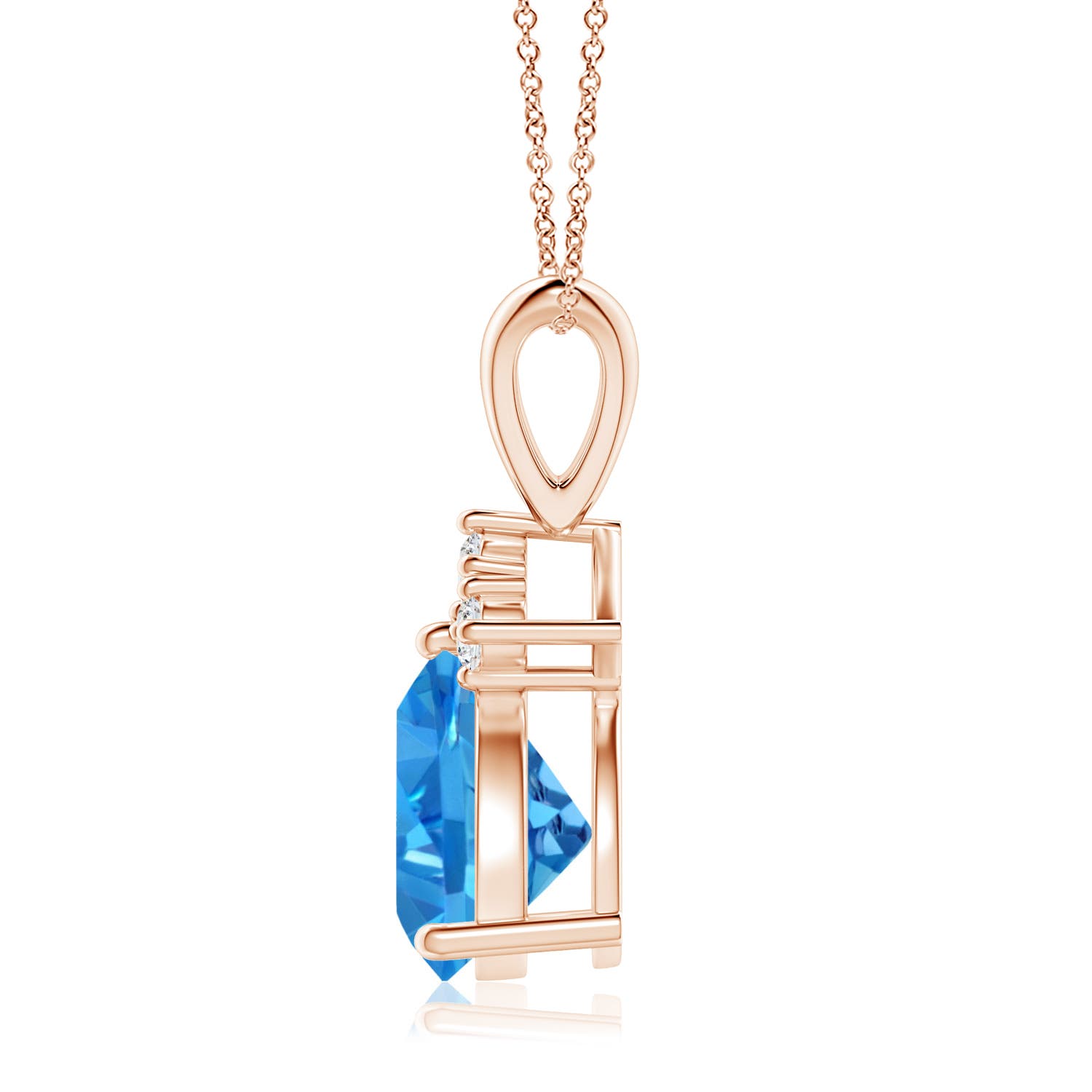 AAAA - Swiss Blue Topaz / 2.29 CT / 14 KT Rose Gold