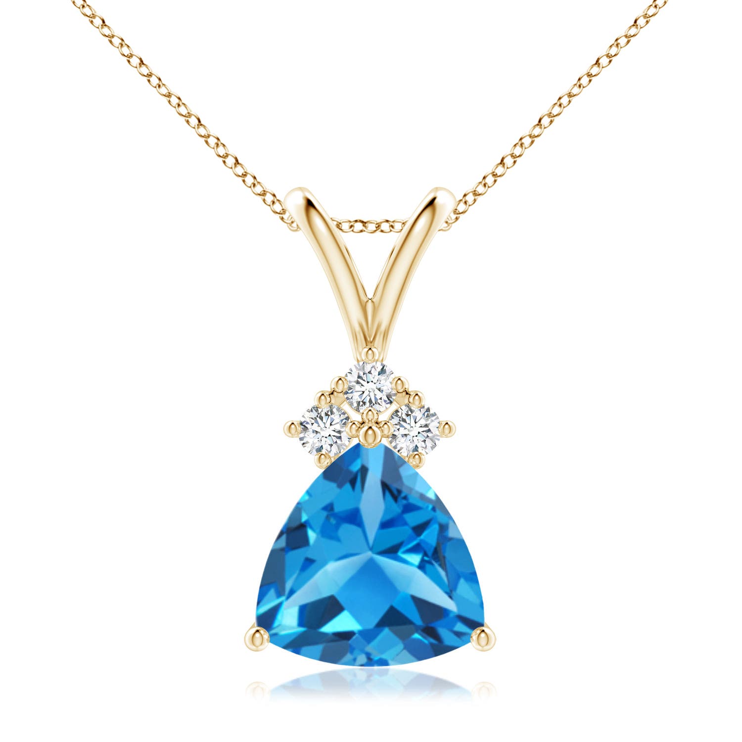 AAAA - Swiss Blue Topaz / 2.29 CT / 14 KT Yellow Gold