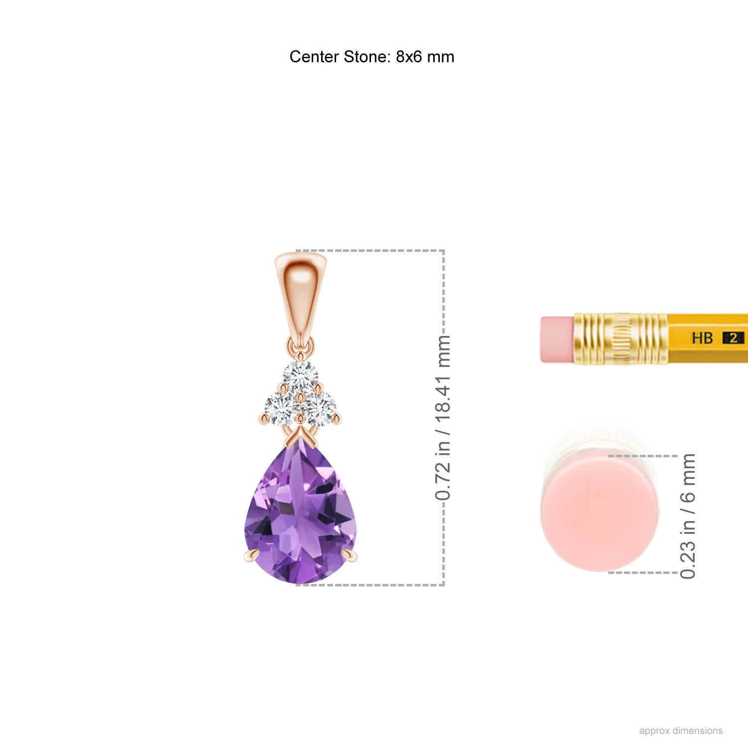 AA - Amethyst / 1.08 CT / 14 KT Rose Gold