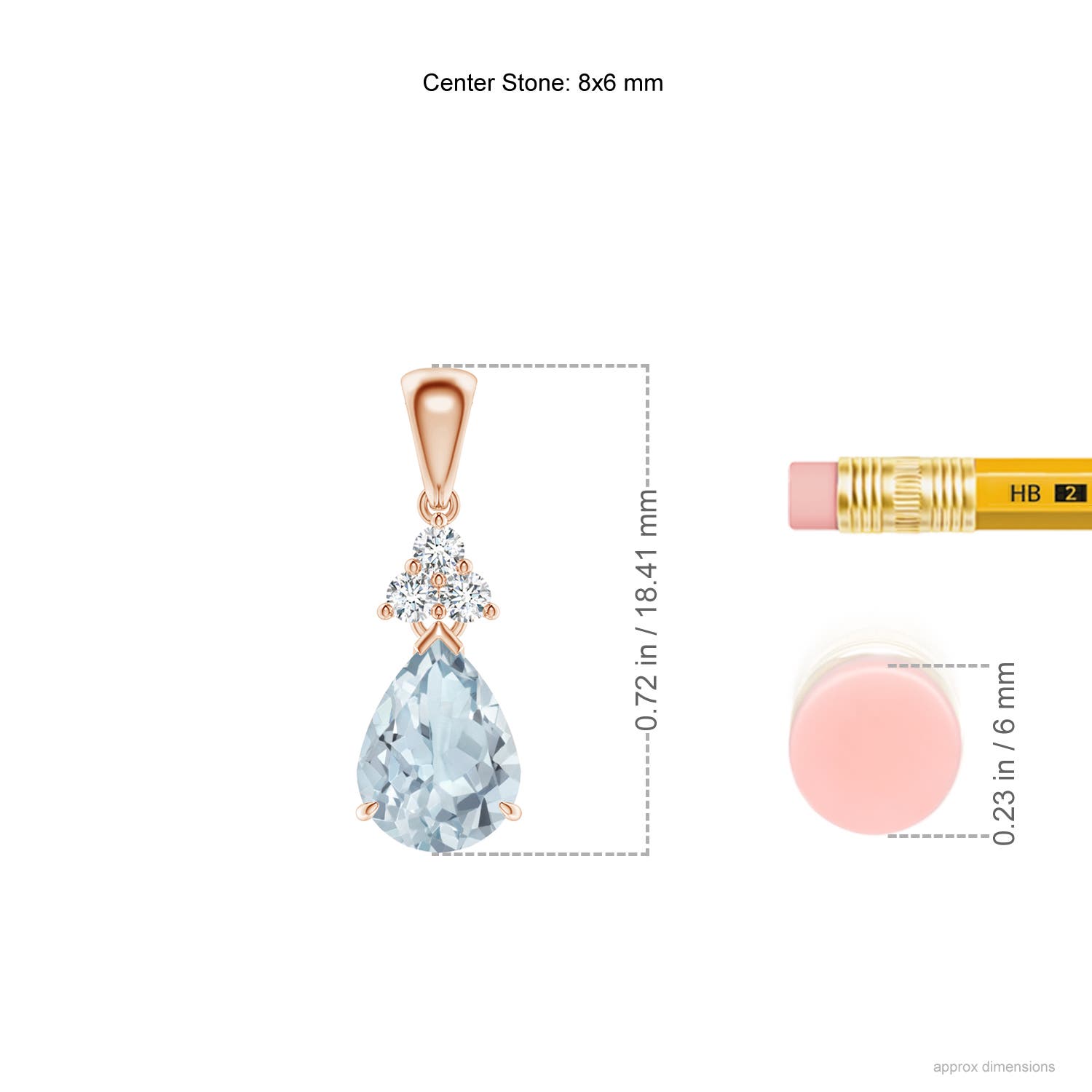 A - Aquamarine / 0.93 CT / 14 KT Rose Gold