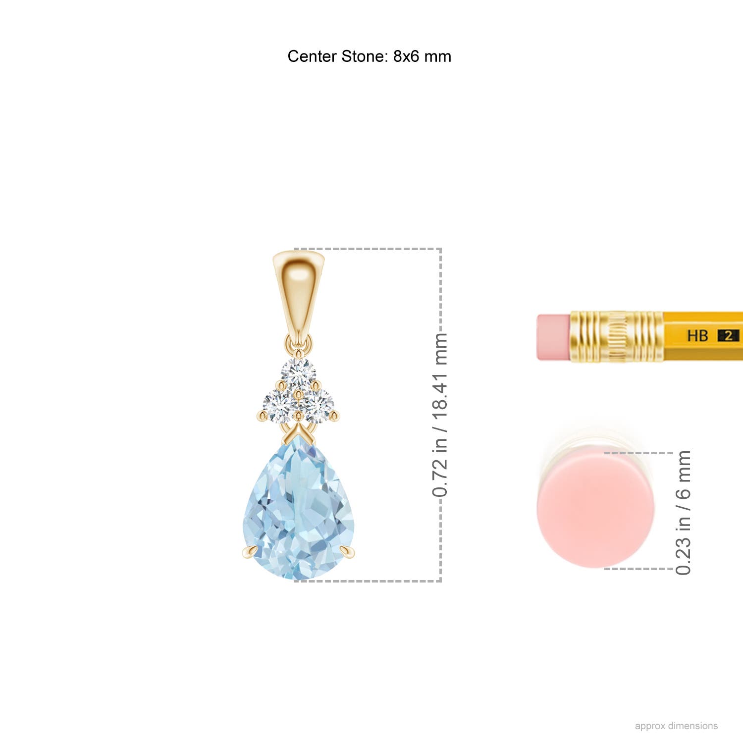 AA - Aquamarine / 0.93 CT / 14 KT Yellow Gold