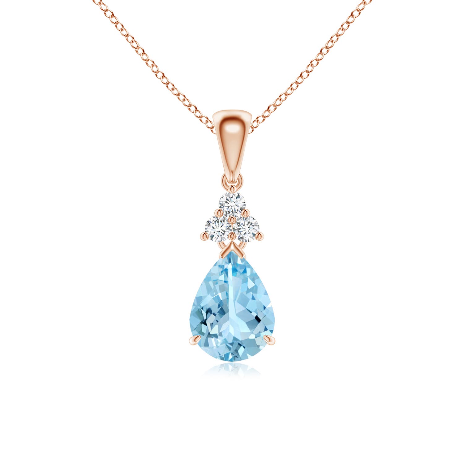 AAAA - Aquamarine / 0.93 CT / 14 KT Rose Gold