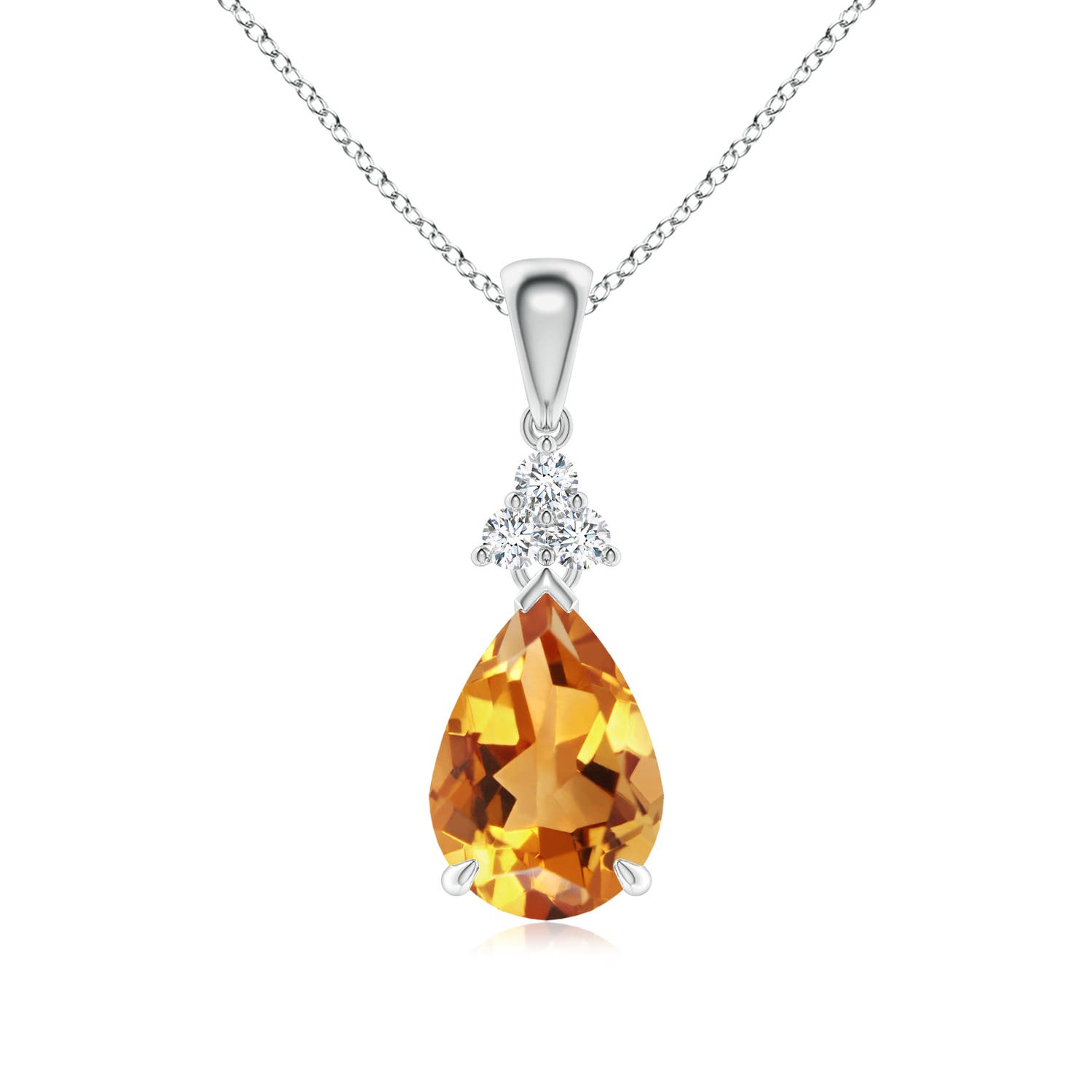 AA - Citrine / 1.99 CT / 14 KT White Gold