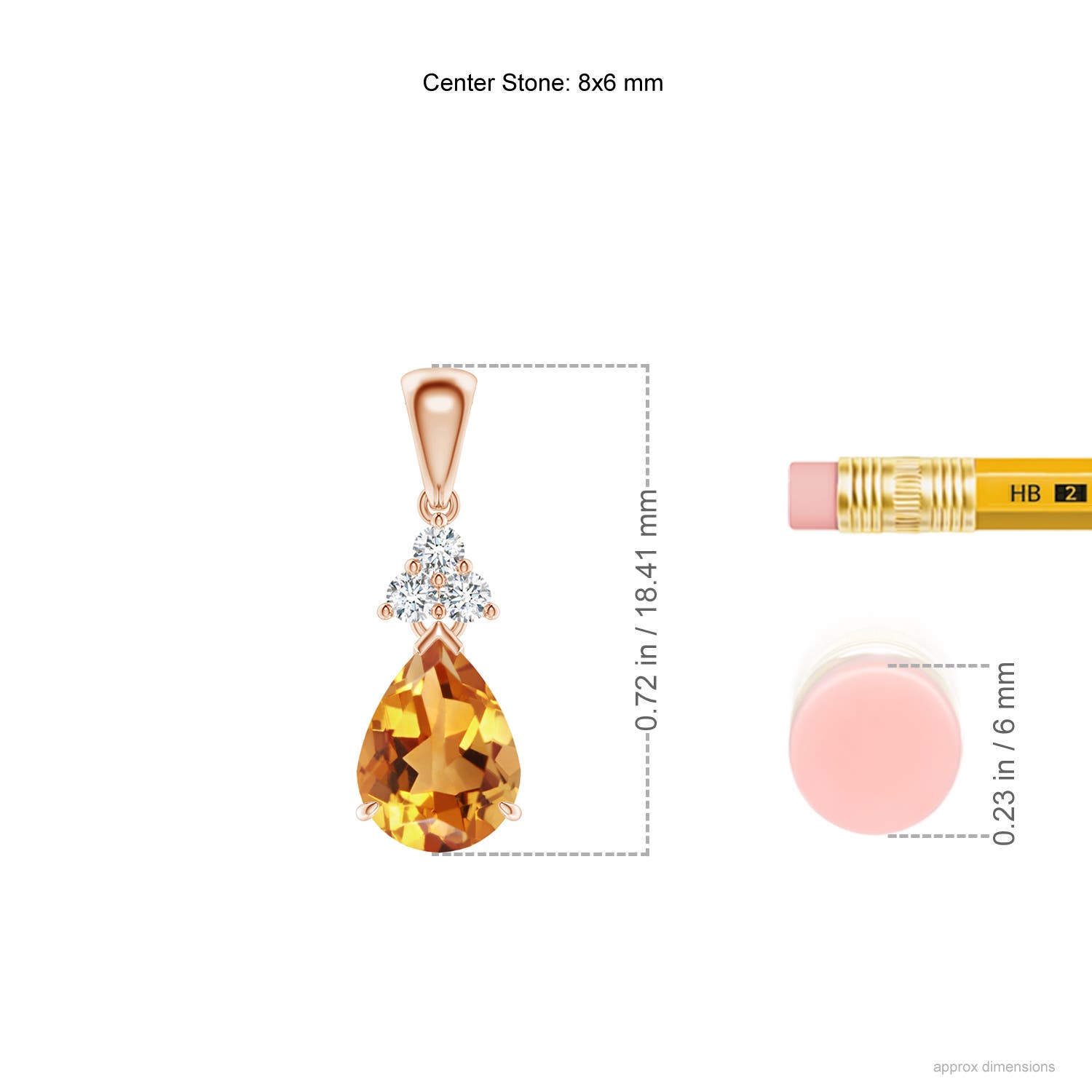 AA - Citrine / 1.08 CT / 14 KT Rose Gold