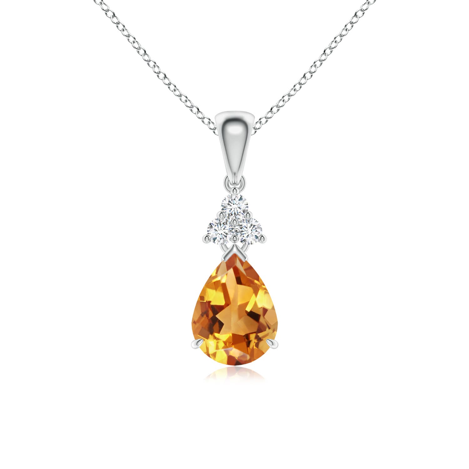 AA - Citrine / 1.08 CT / 14 KT White Gold