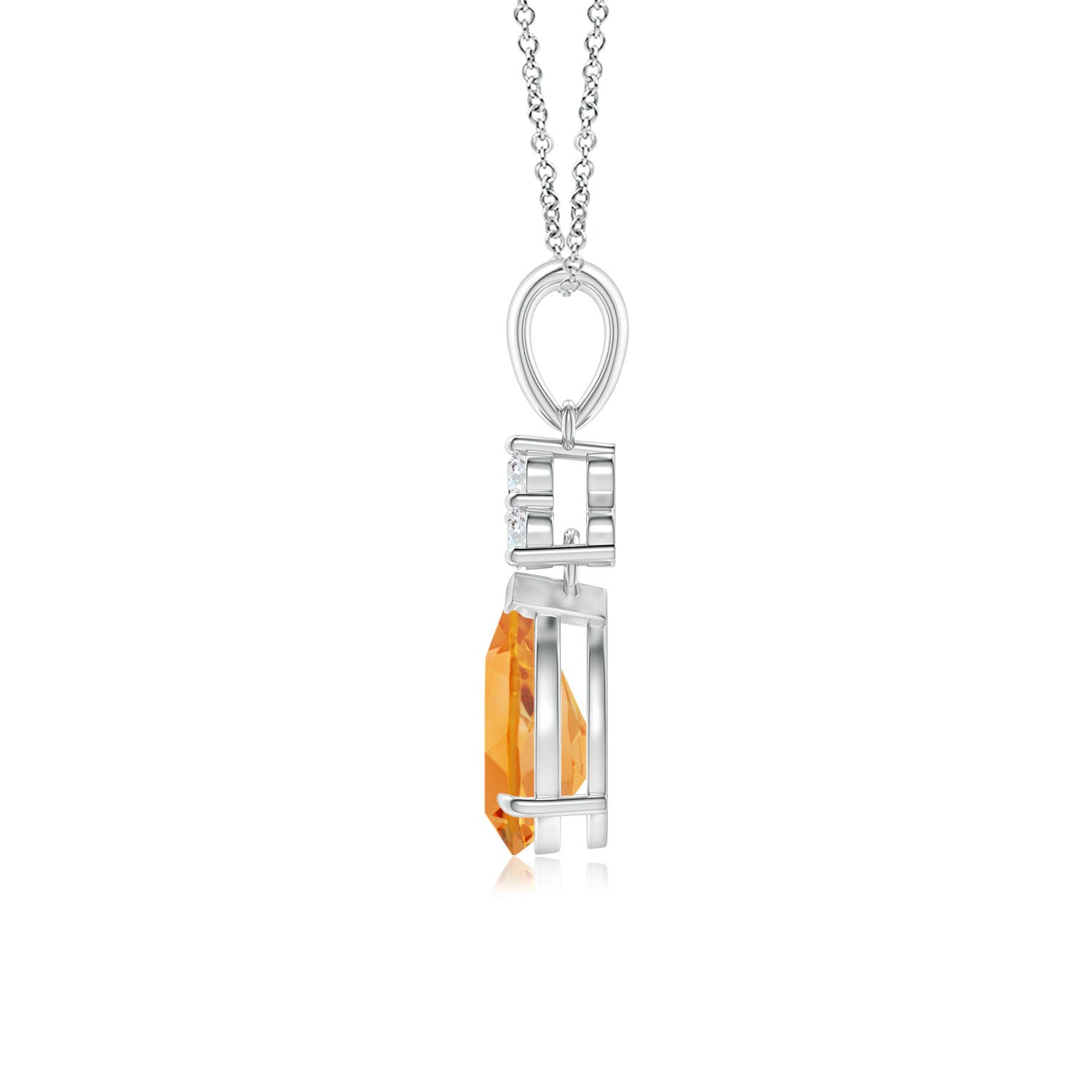 AA - Citrine / 1.08 CT / 14 KT White Gold