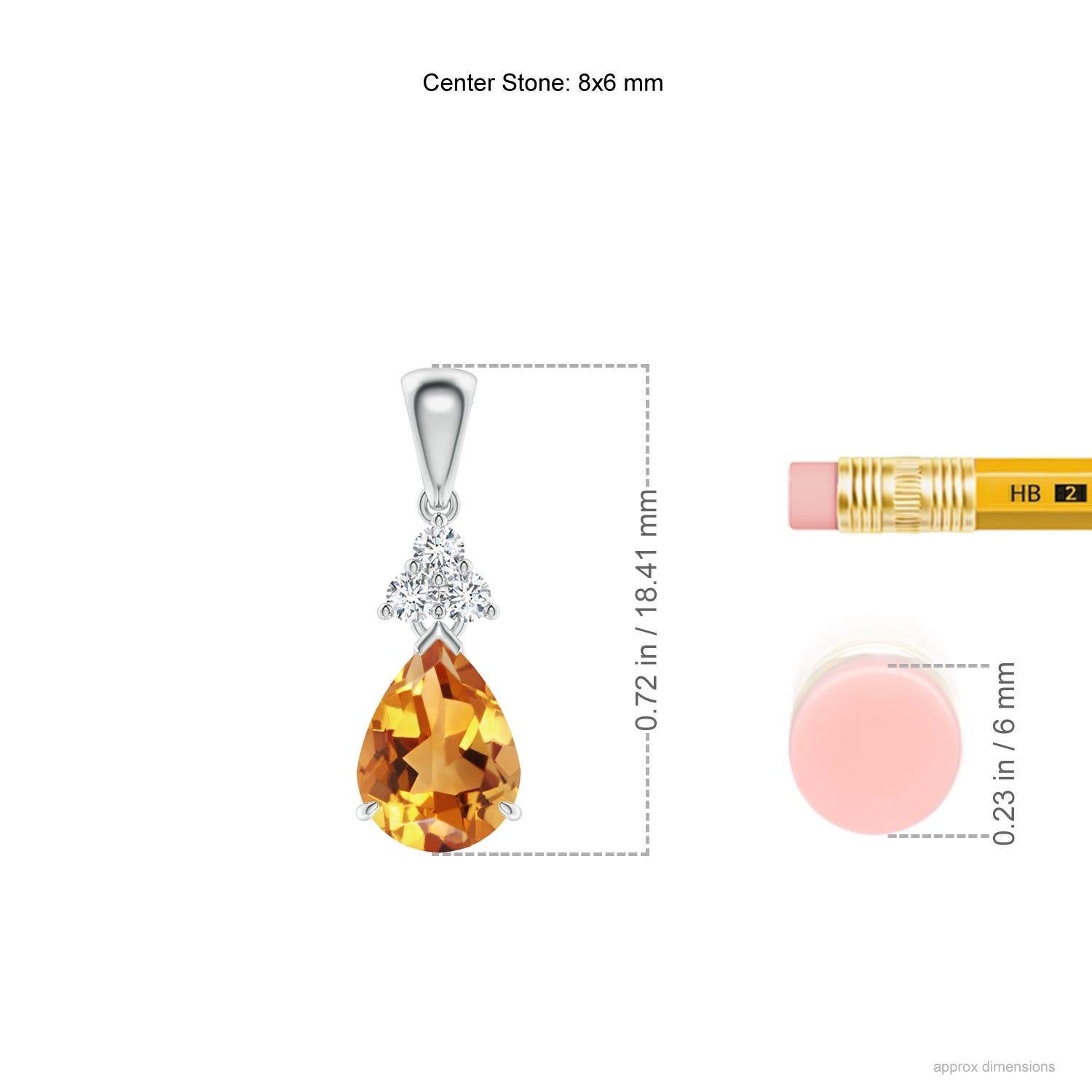 AA - Citrine / 1.08 CT / 14 KT White Gold