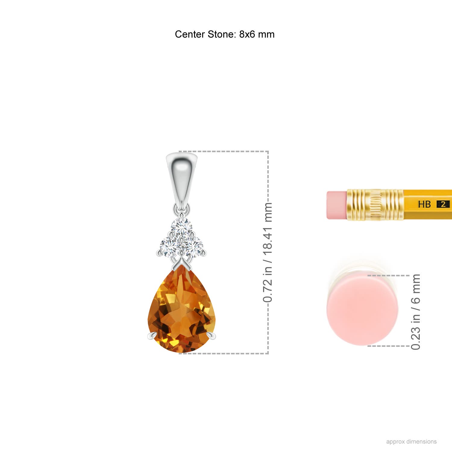 AAA - Citrine / 1.08 CT / 14 KT White Gold