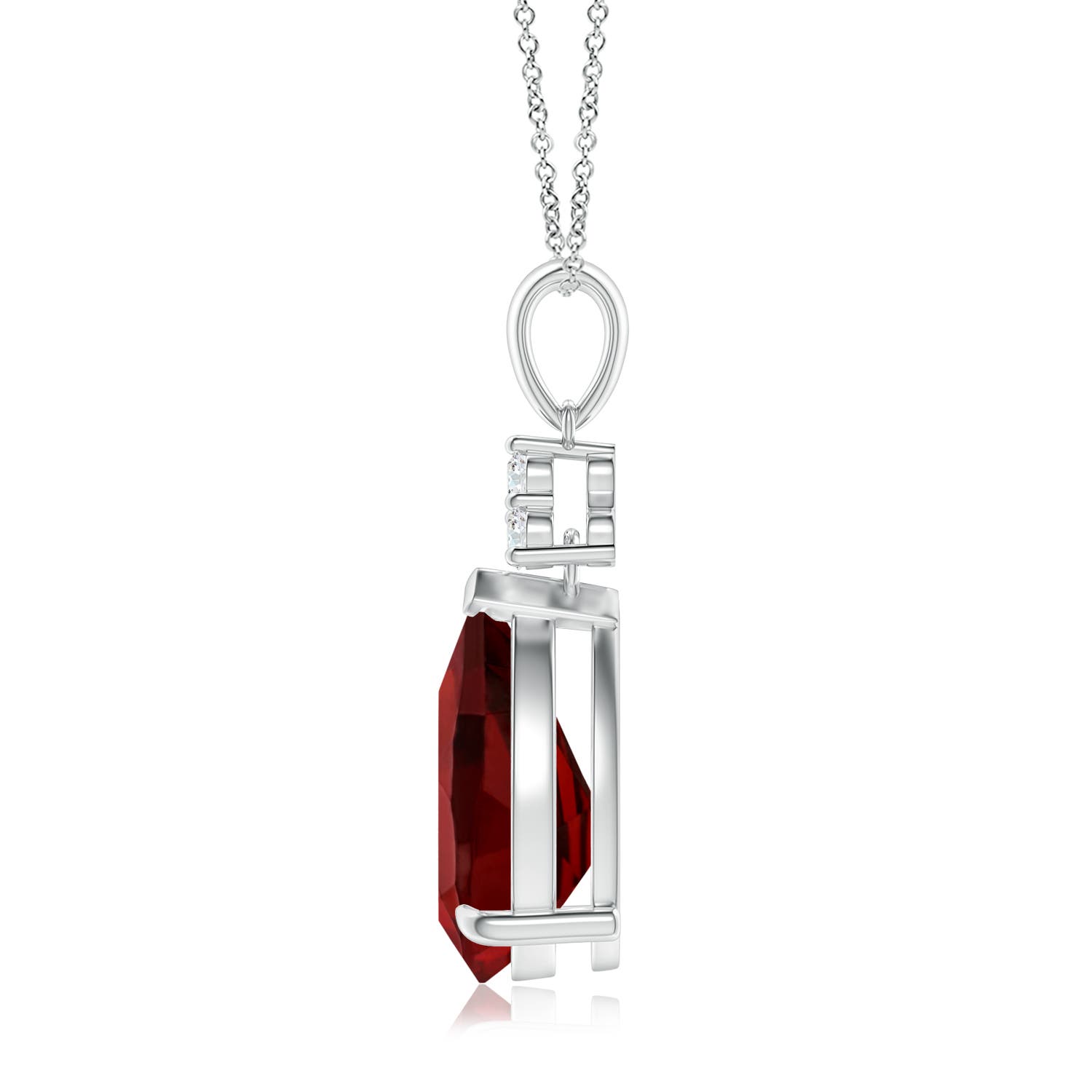 AAAA - Garnet / 3.61 CT / 14 KT White Gold