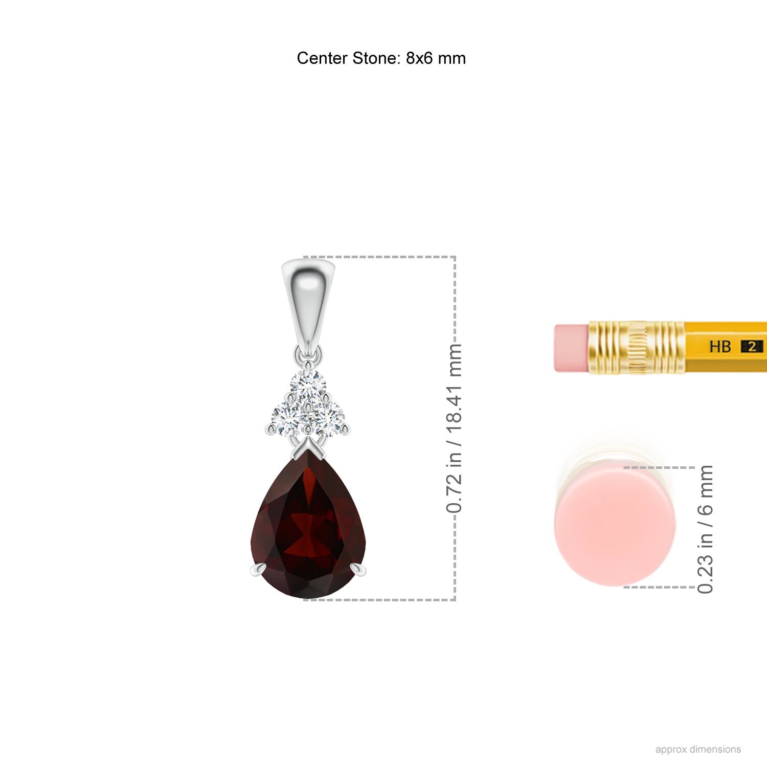 A - Garnet / 1.38 CT / 14 KT White Gold