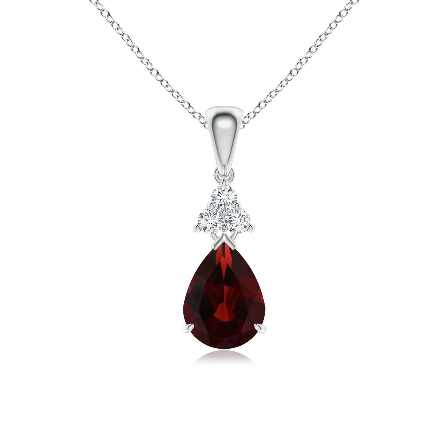 AA - Garnet / 1.38 CT / 14 KT White Gold