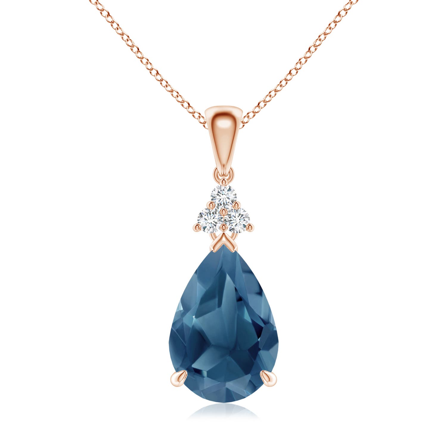 A - London Blue Topaz / 3.91 CT / 14 KT Rose Gold