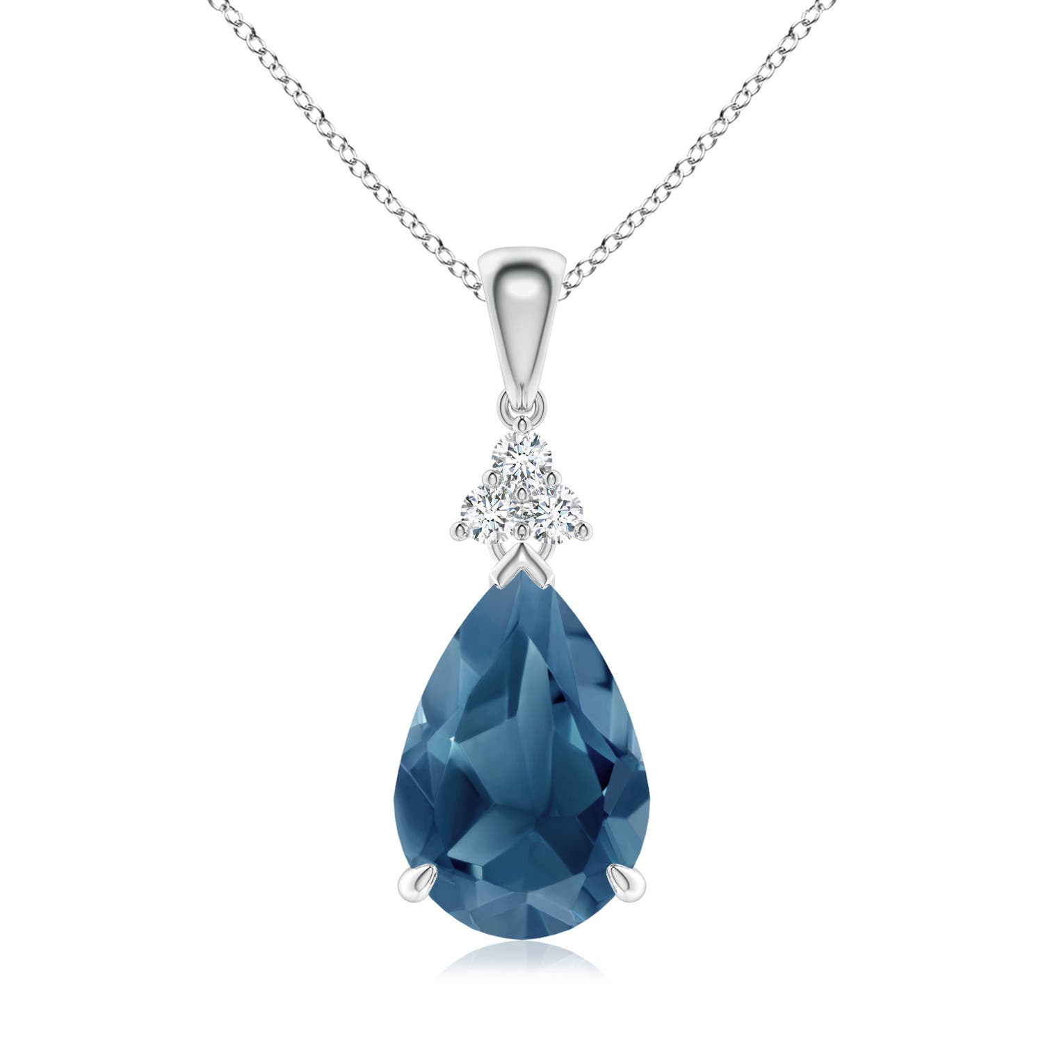 A - London Blue Topaz / 3.91 CT / 14 KT White Gold